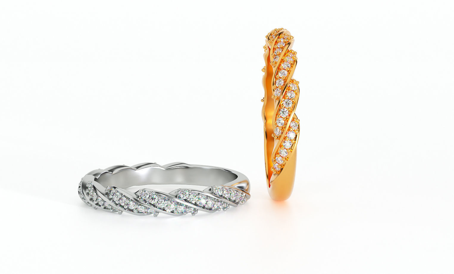 Elegant twisted ring 3D print model_2