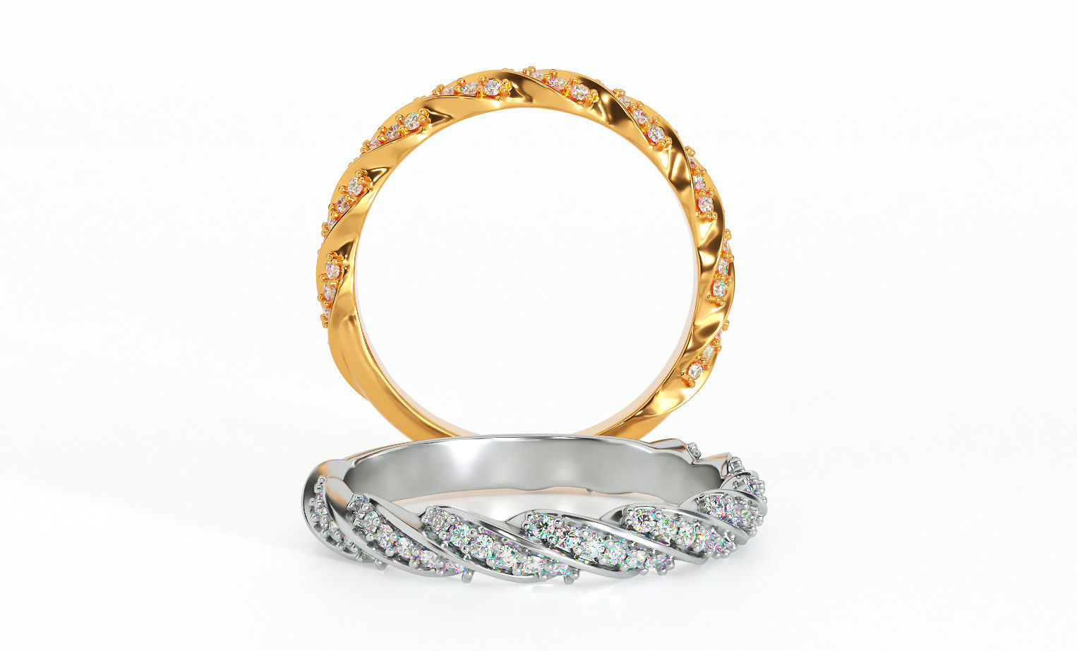 Elegant twisted ring 3D print model_1