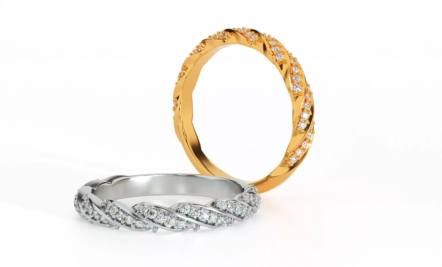 Elegant twisted ring 3D print model_0