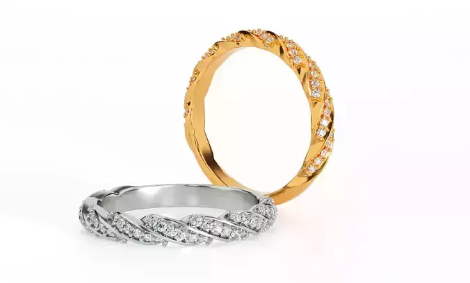 Elegant twisted ring 3D print model