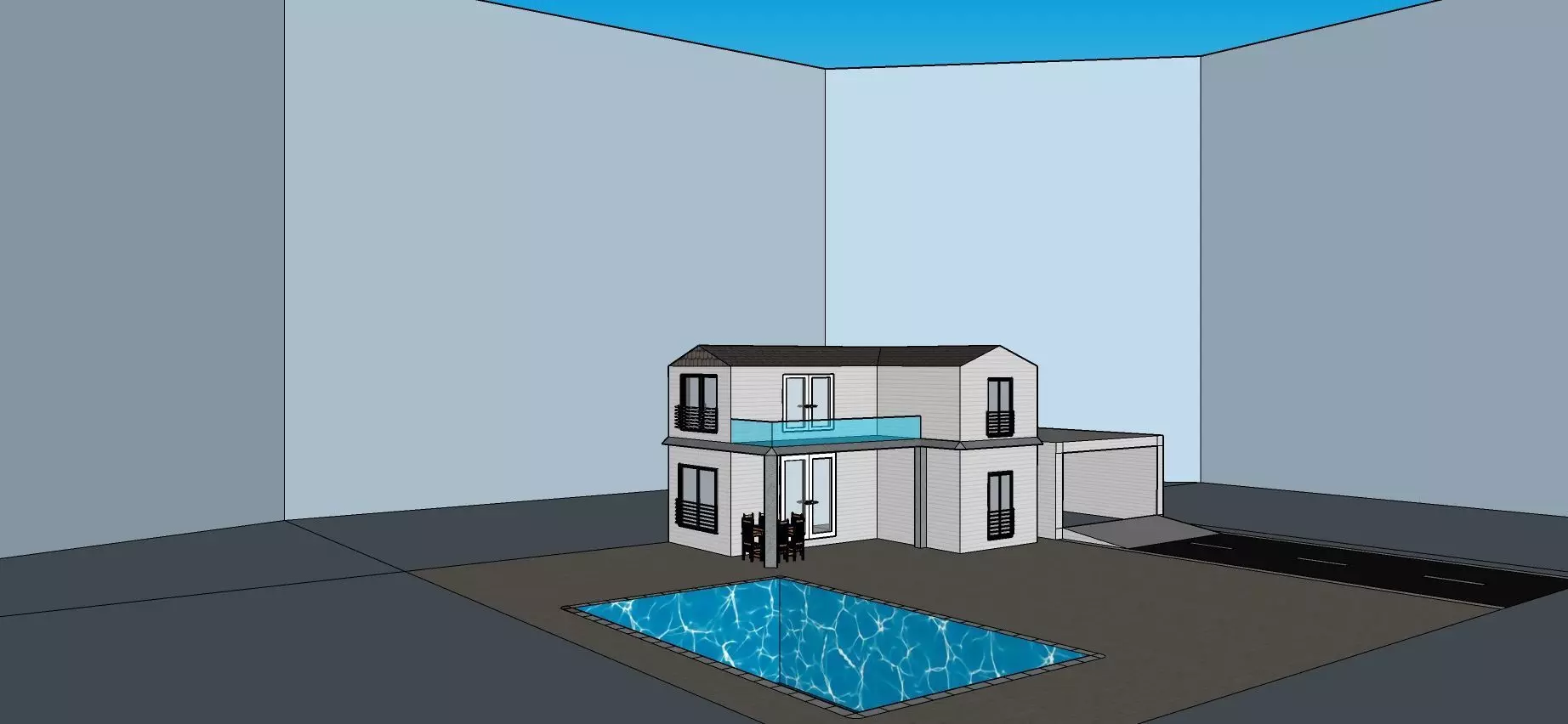 two-storey villa 3D print model