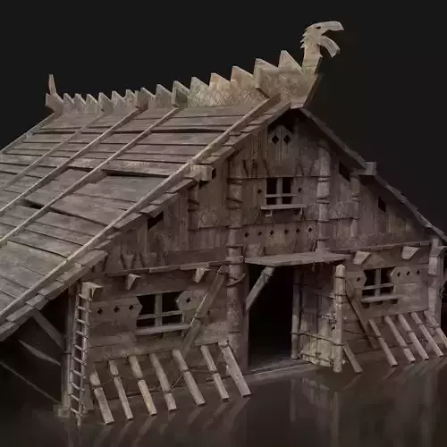 Viking Norseman House Cottage Hut Northern Village Next Gen AAA Low-poly 3D model