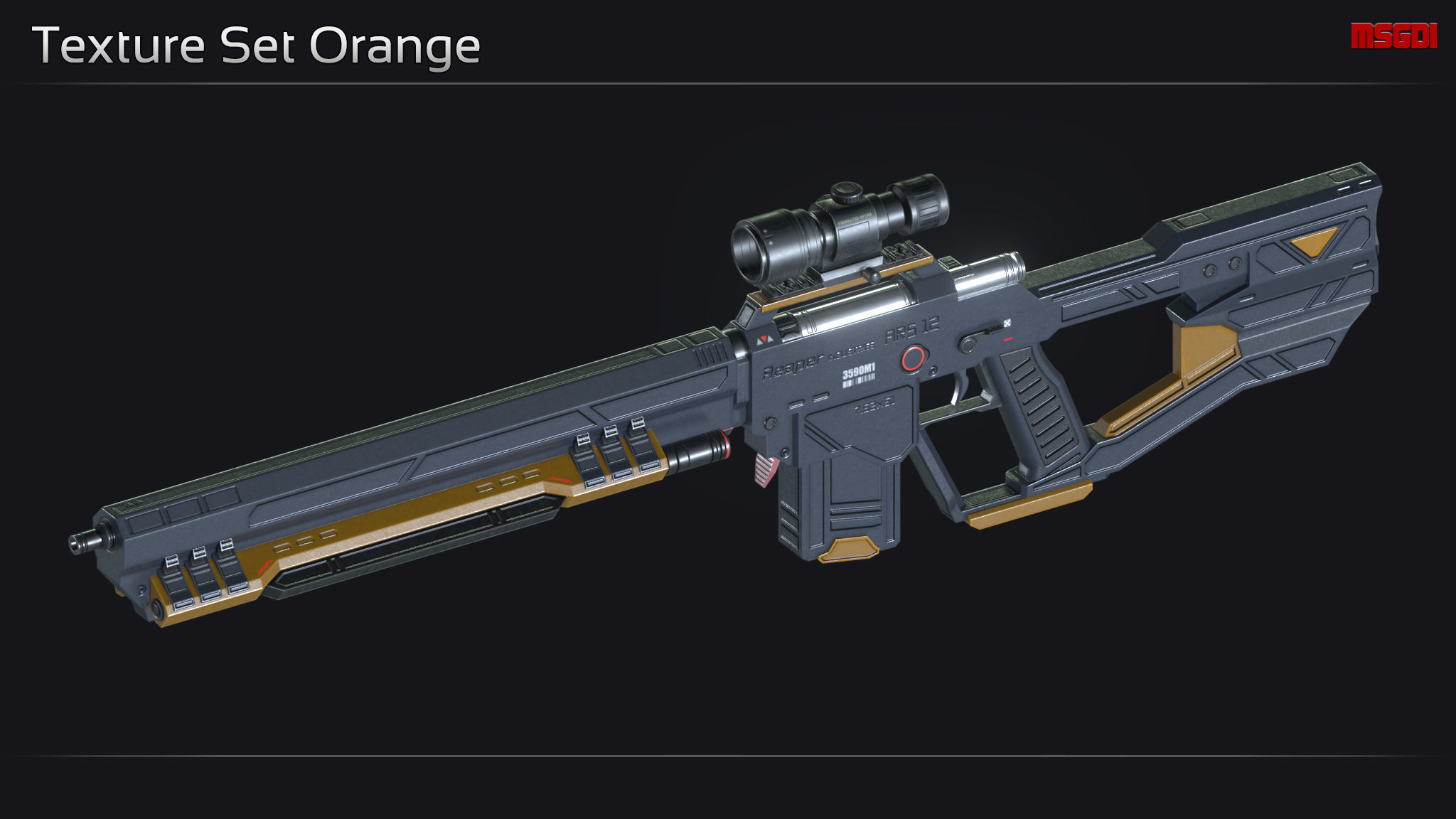 Scifi Sniper Rifle ARS 12 Low-poly 3D model_12