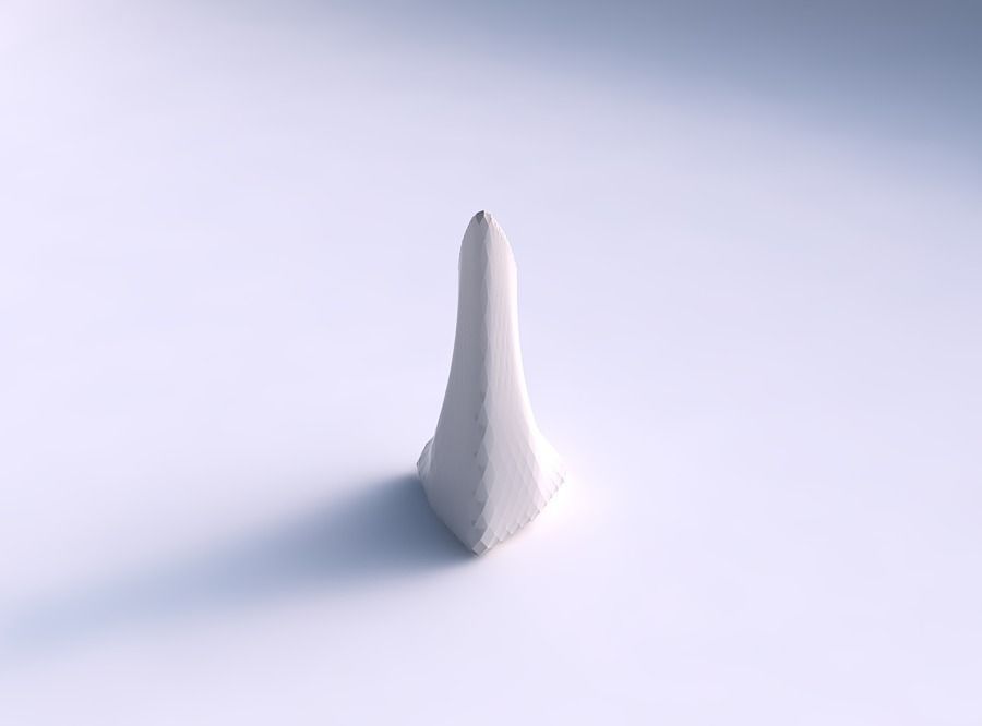 Vase grounded tipping triangle with diagonal grid pattern 3D print model