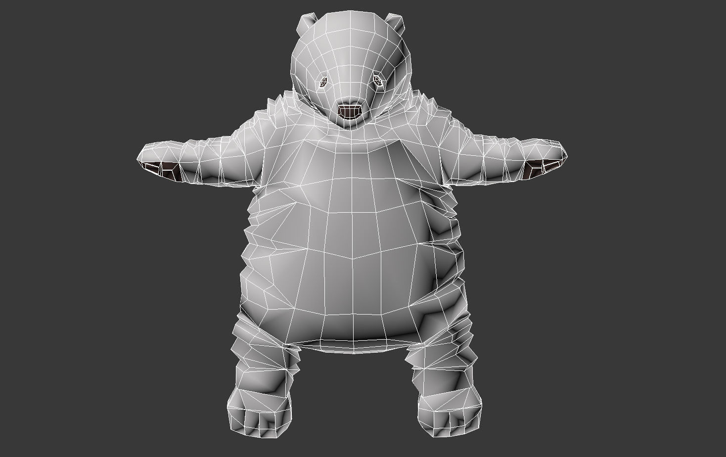 Brown bear stuffed toy Low-poly 3D model_13