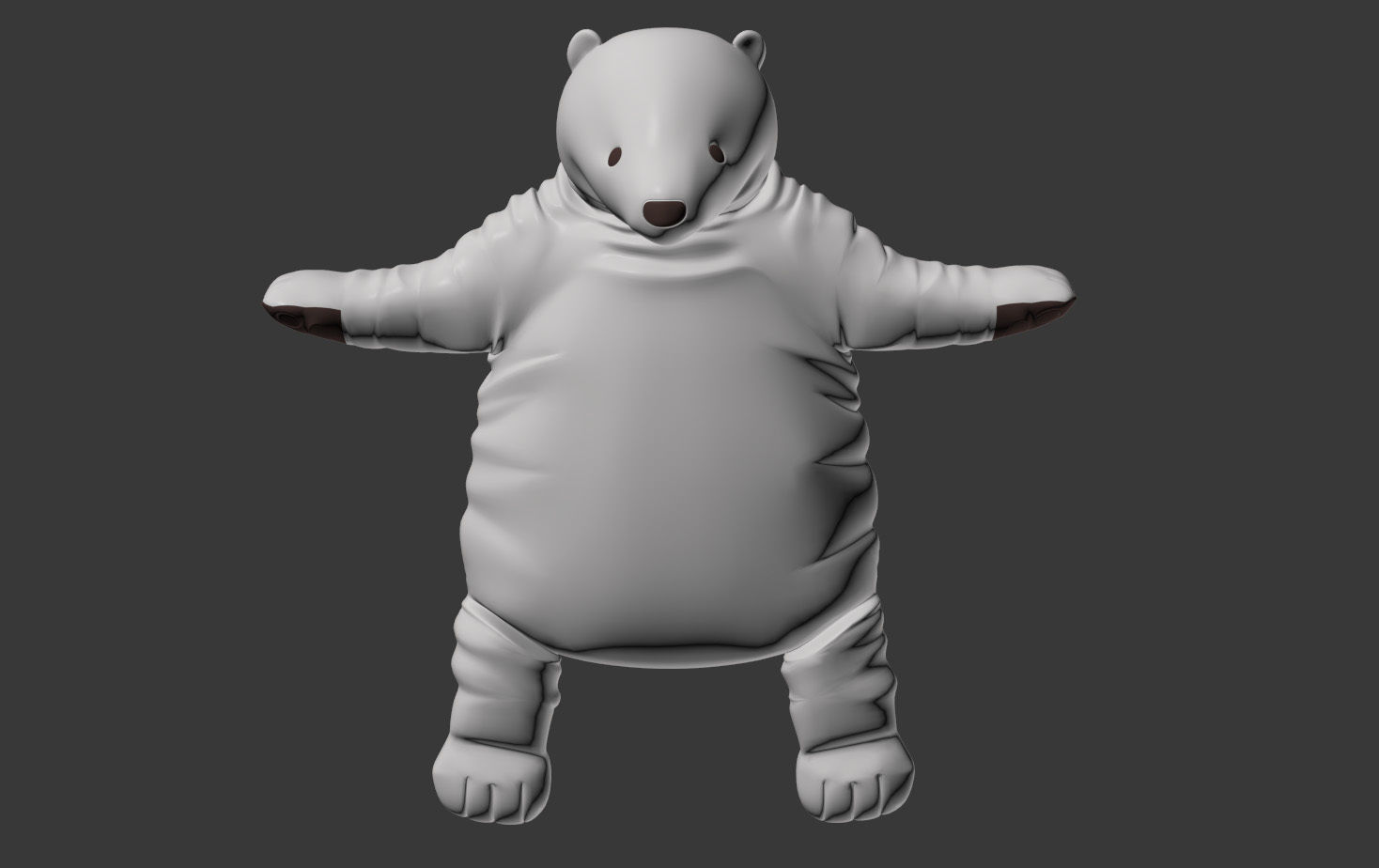 Brown bear stuffed toy Low-poly 3D model_12