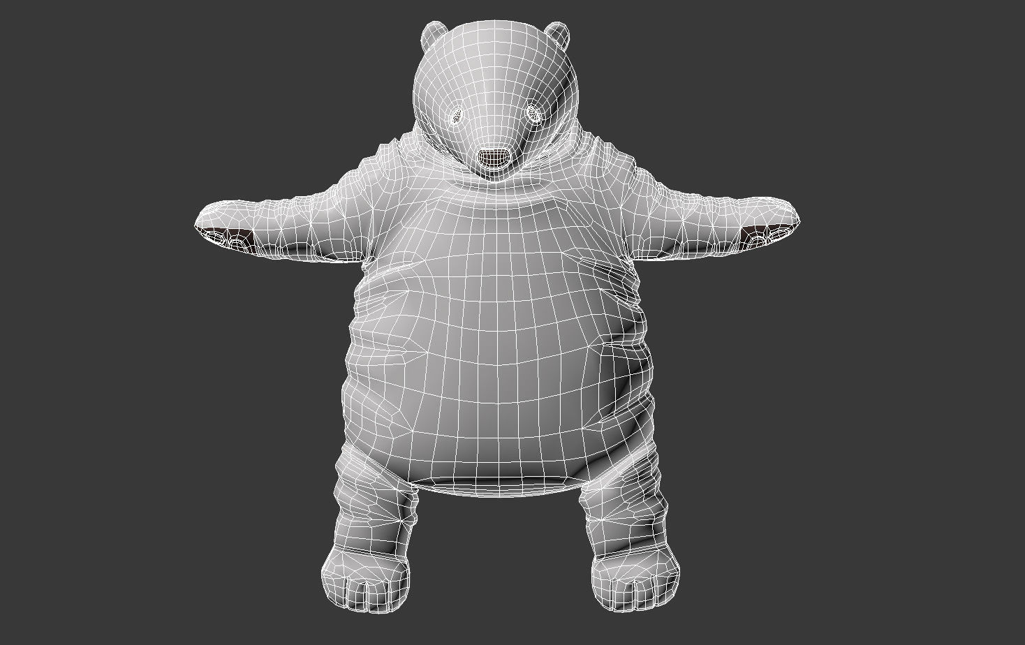 Brown bear stuffed toy Low-poly 3D model_14