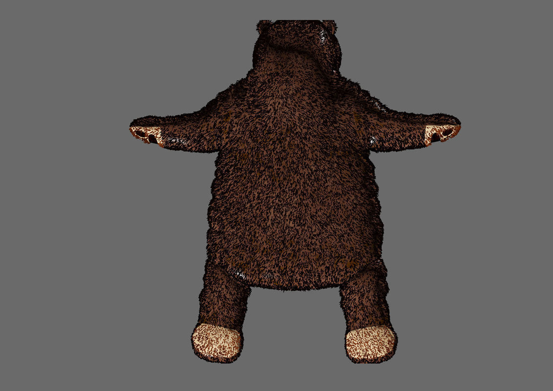 Brown bear stuffed toy Low-poly 3D model_9