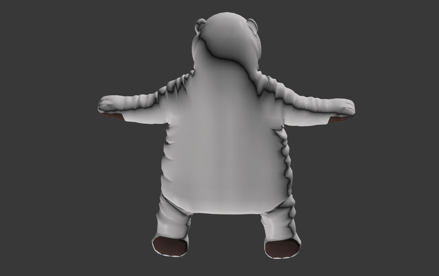 Brown bear stuffed toy Low-poly 3D model_15