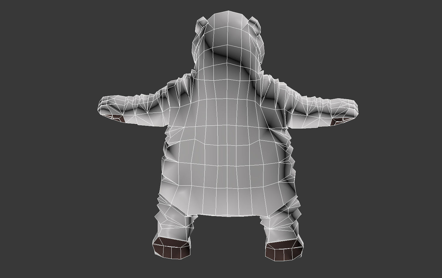 Brown bear stuffed toy Low-poly 3D model_17