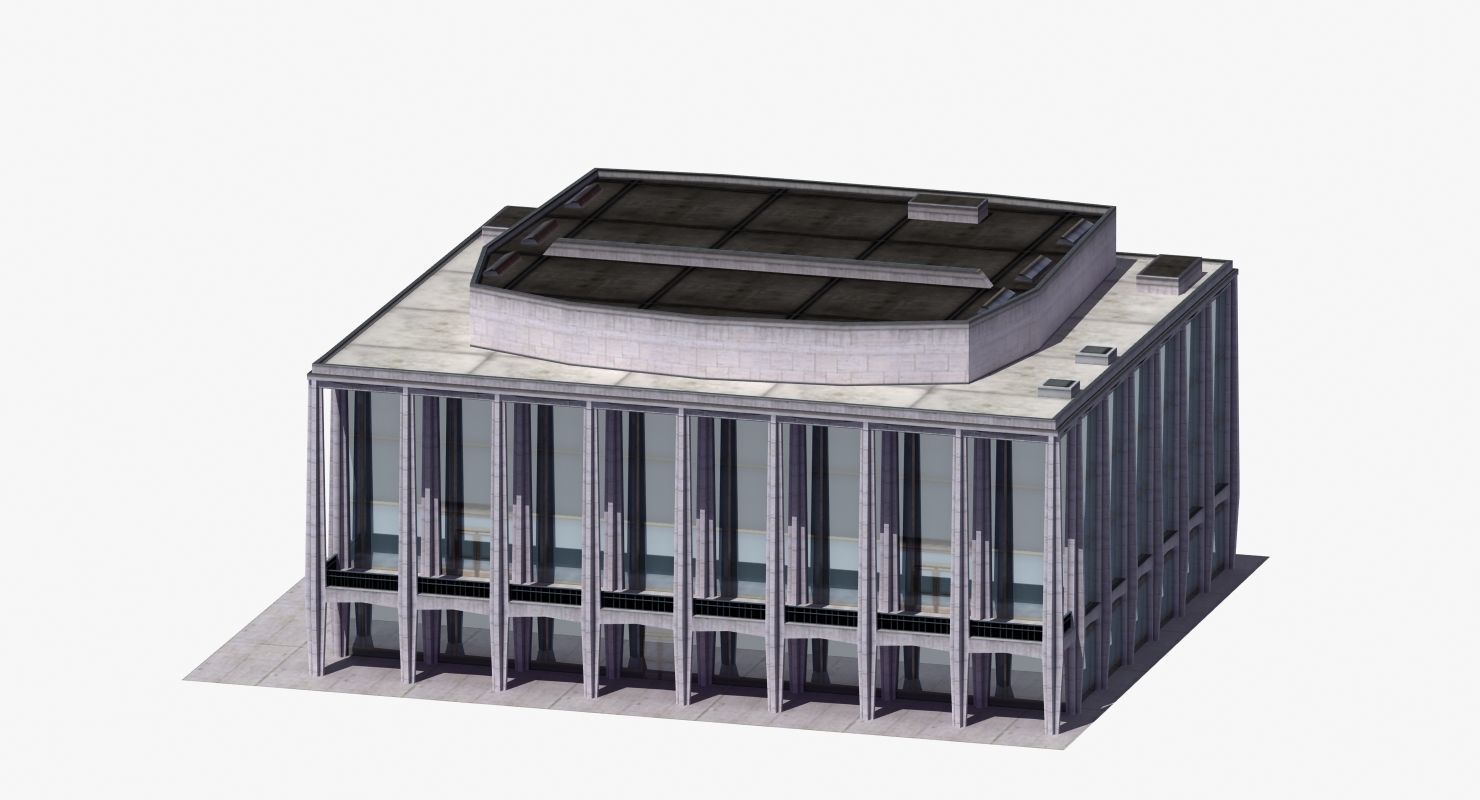 Modern Glass Building Low-poly 3D model_31