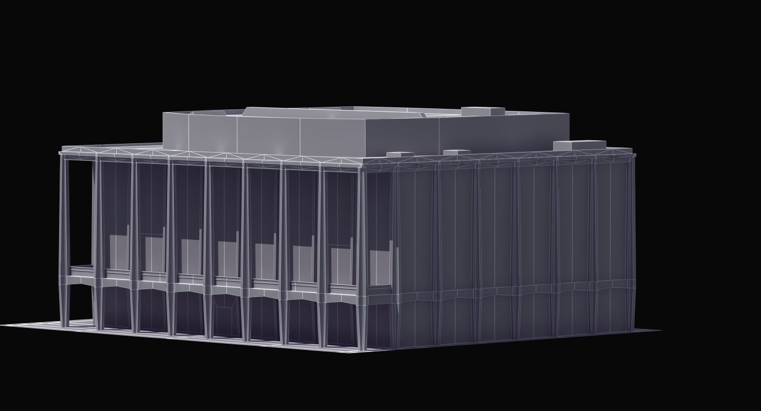 Modern Glass Building Low-poly 3D model_37