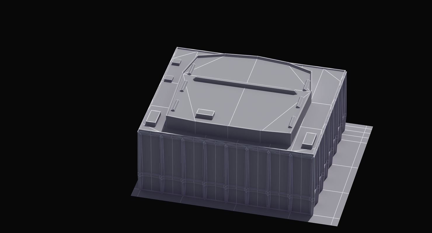 Modern Glass Building Low-poly 3D model_42