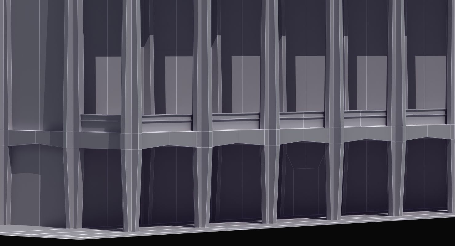 Modern Glass Building Low-poly 3D model_43