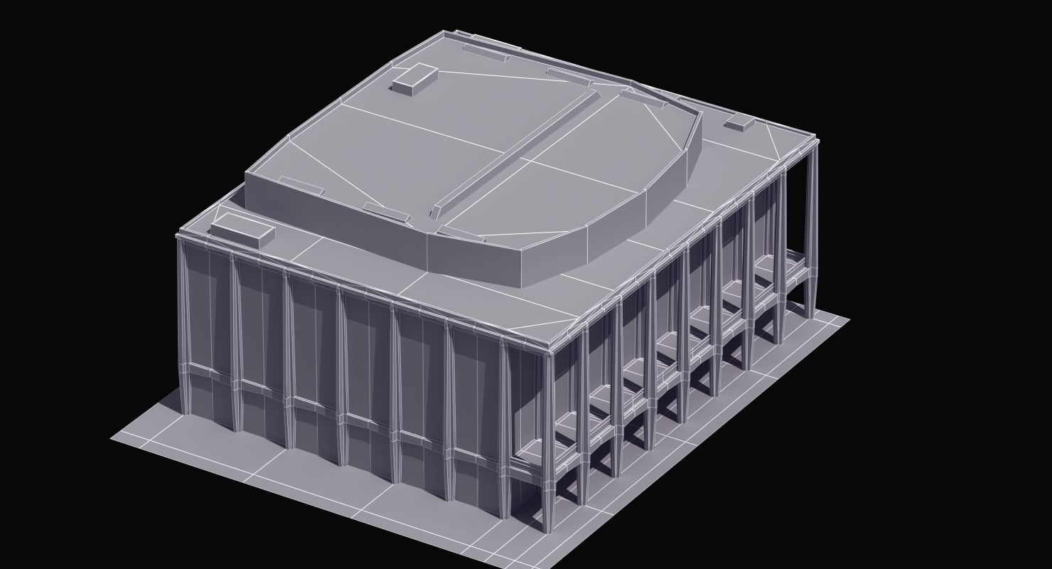 Modern Glass Building Low-poly 3D model_44