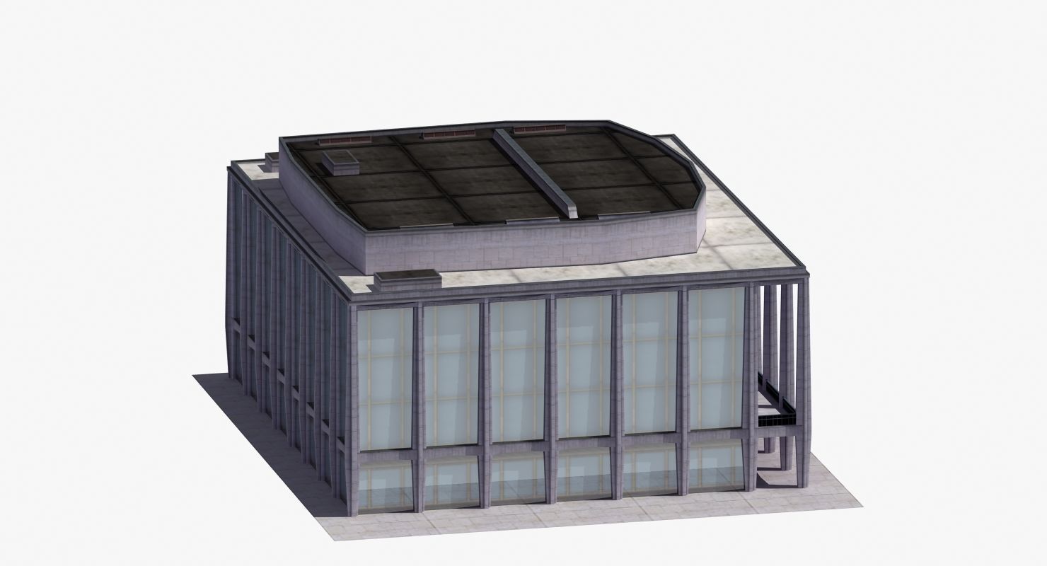 Modern Glass Building Low-poly 3D model_34