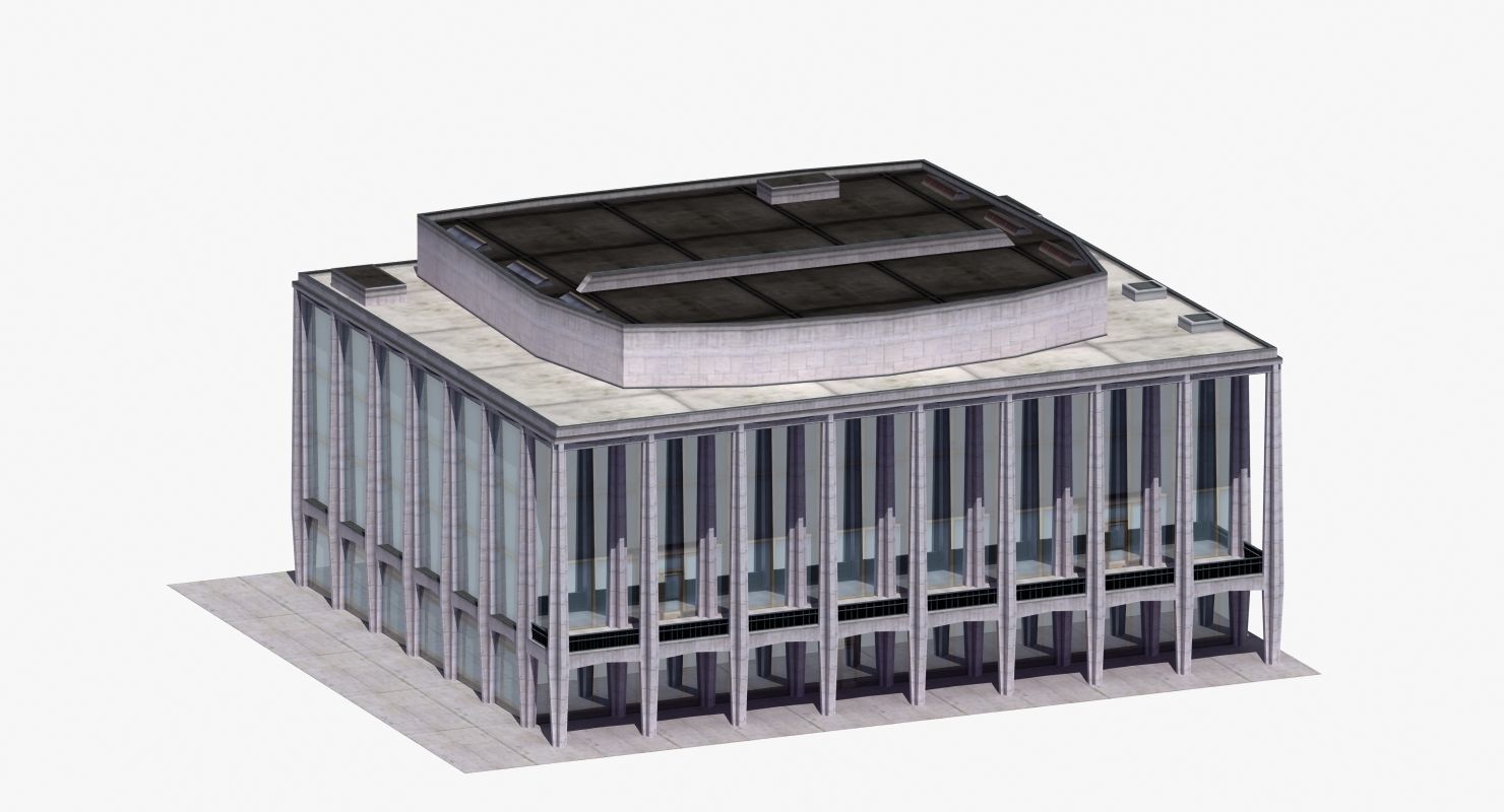 Modern Glass Building Low-poly 3D model_32