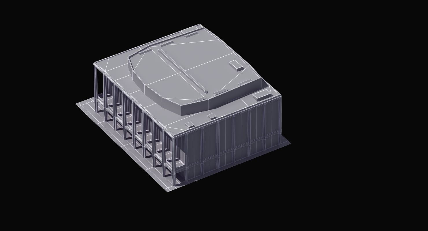 Modern Glass Building Low-poly 3D model_41