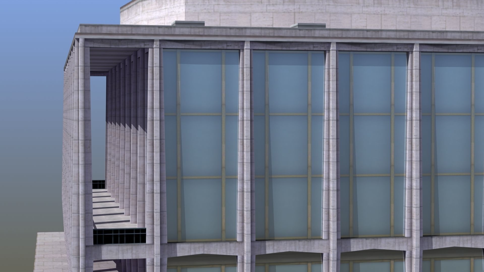Modern Glass Building Low-poly 3D model_5