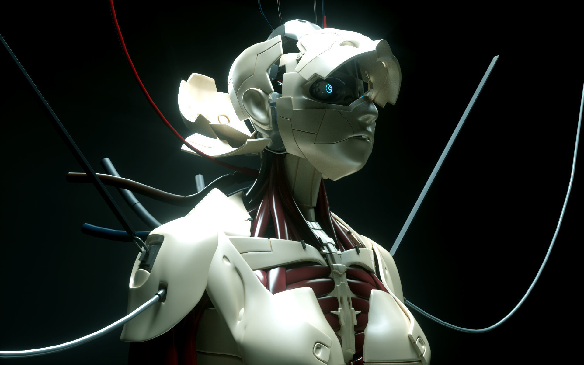 Android Ghost in the Shell SCI FI 3D model_2
