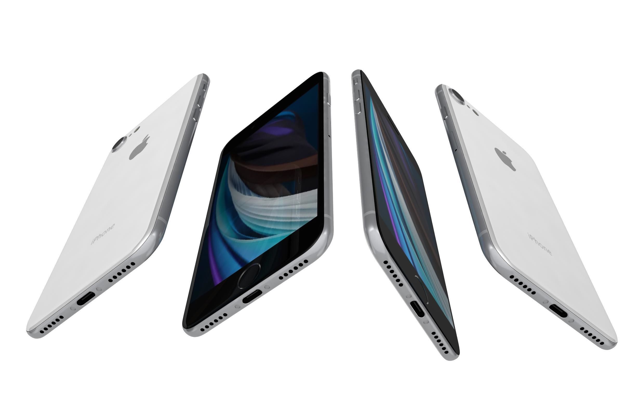 Apple iPhone SE 2020 White 3D model_4