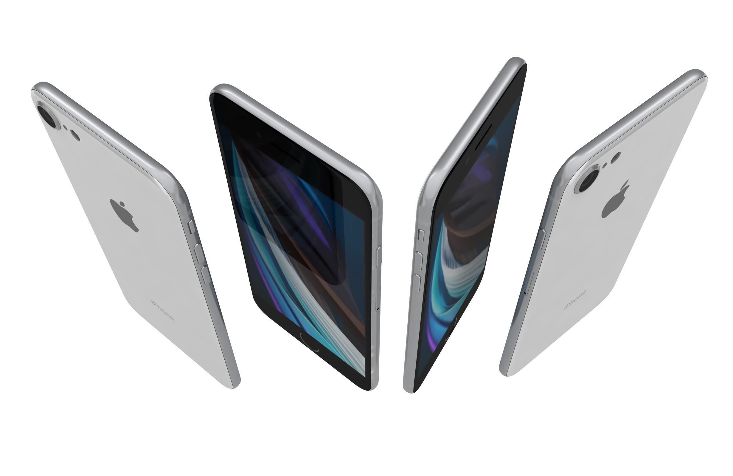 Apple iPhone SE 2020 White 3D model_3