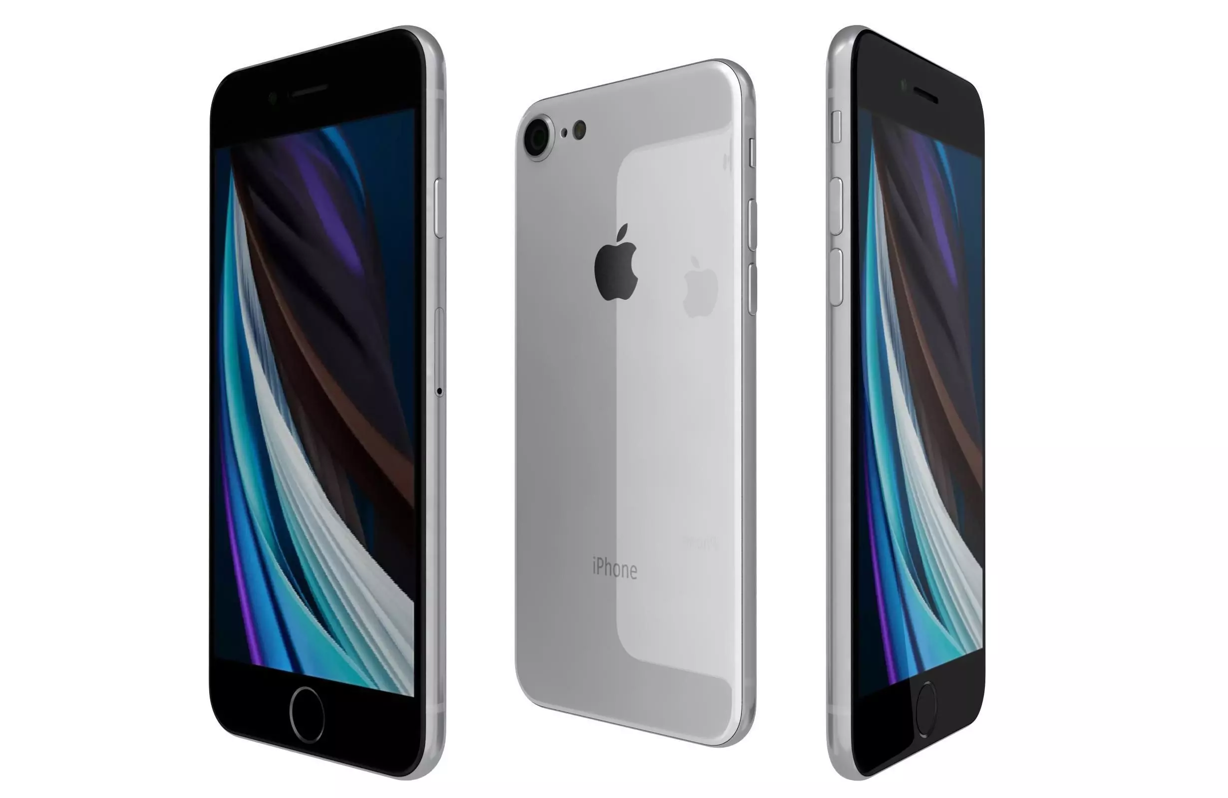Apple iPhone SE 2020 White 3D model_0