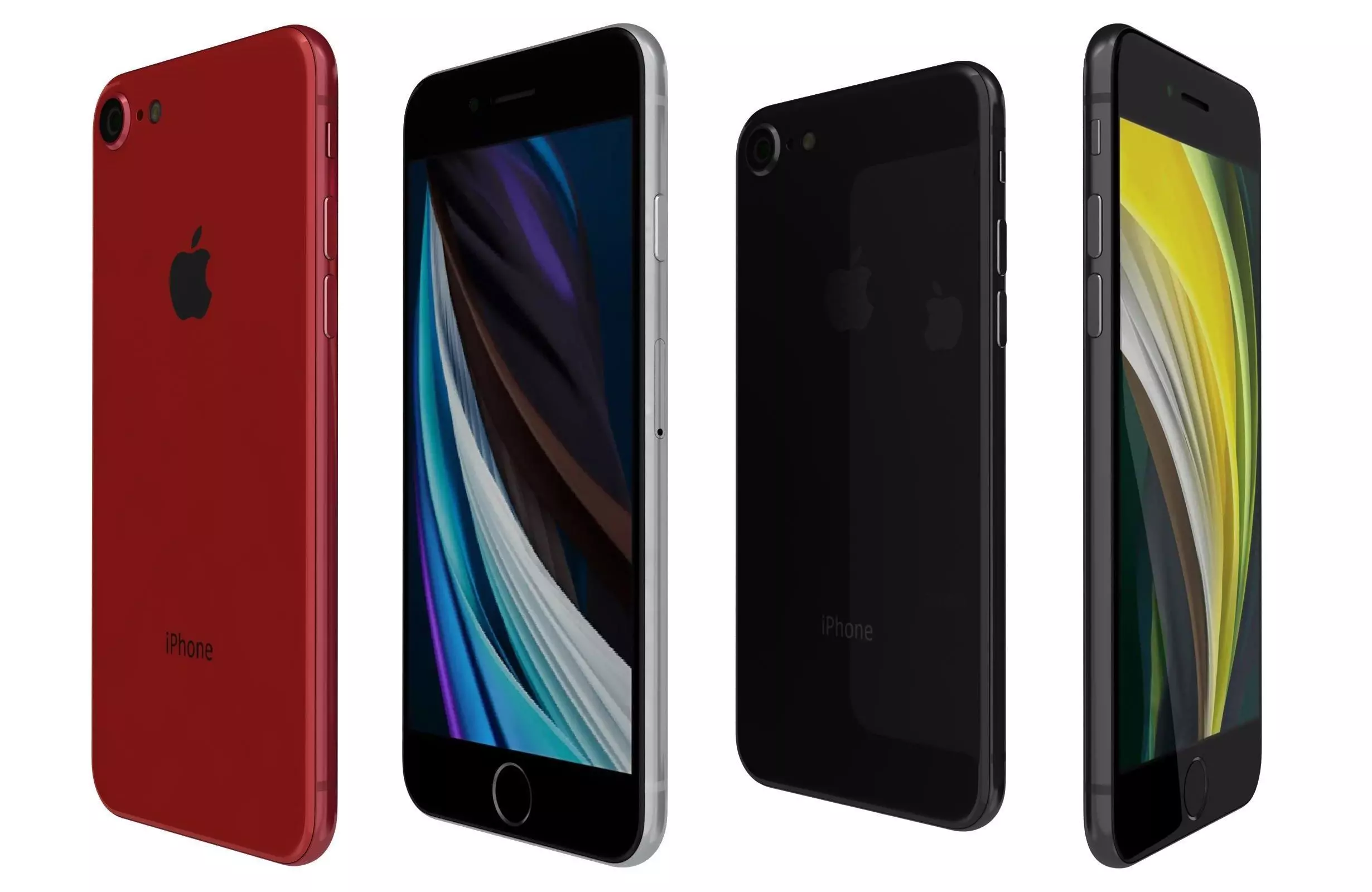 Apple iPhone SE 2020 All Colors 3D model_0