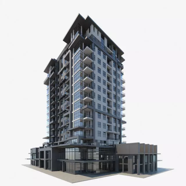 Apartment building 3D model_0