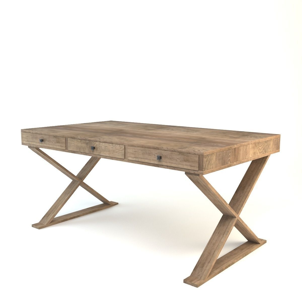 Rustic Desk 3D model_1