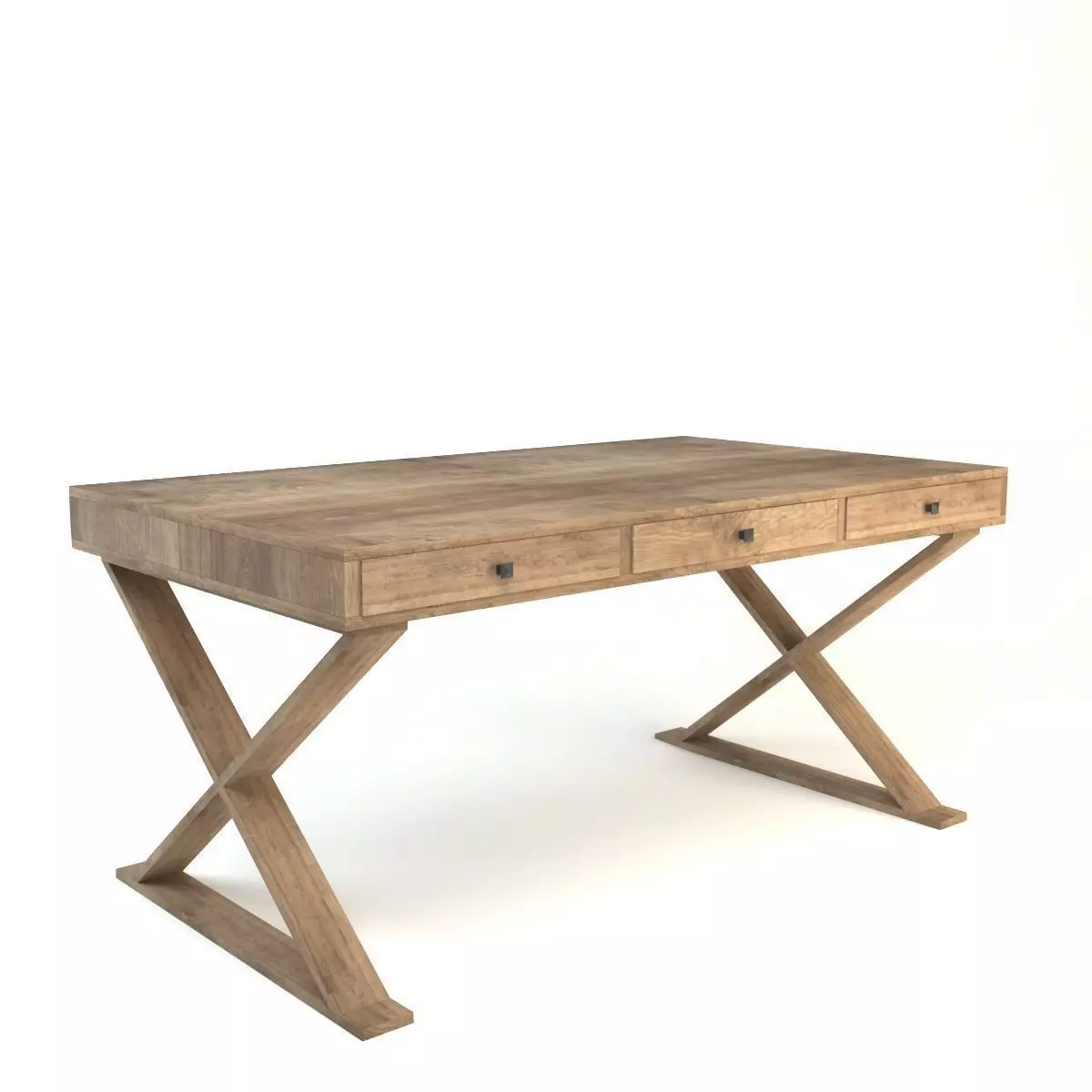Rustic Desk 3D model_0
