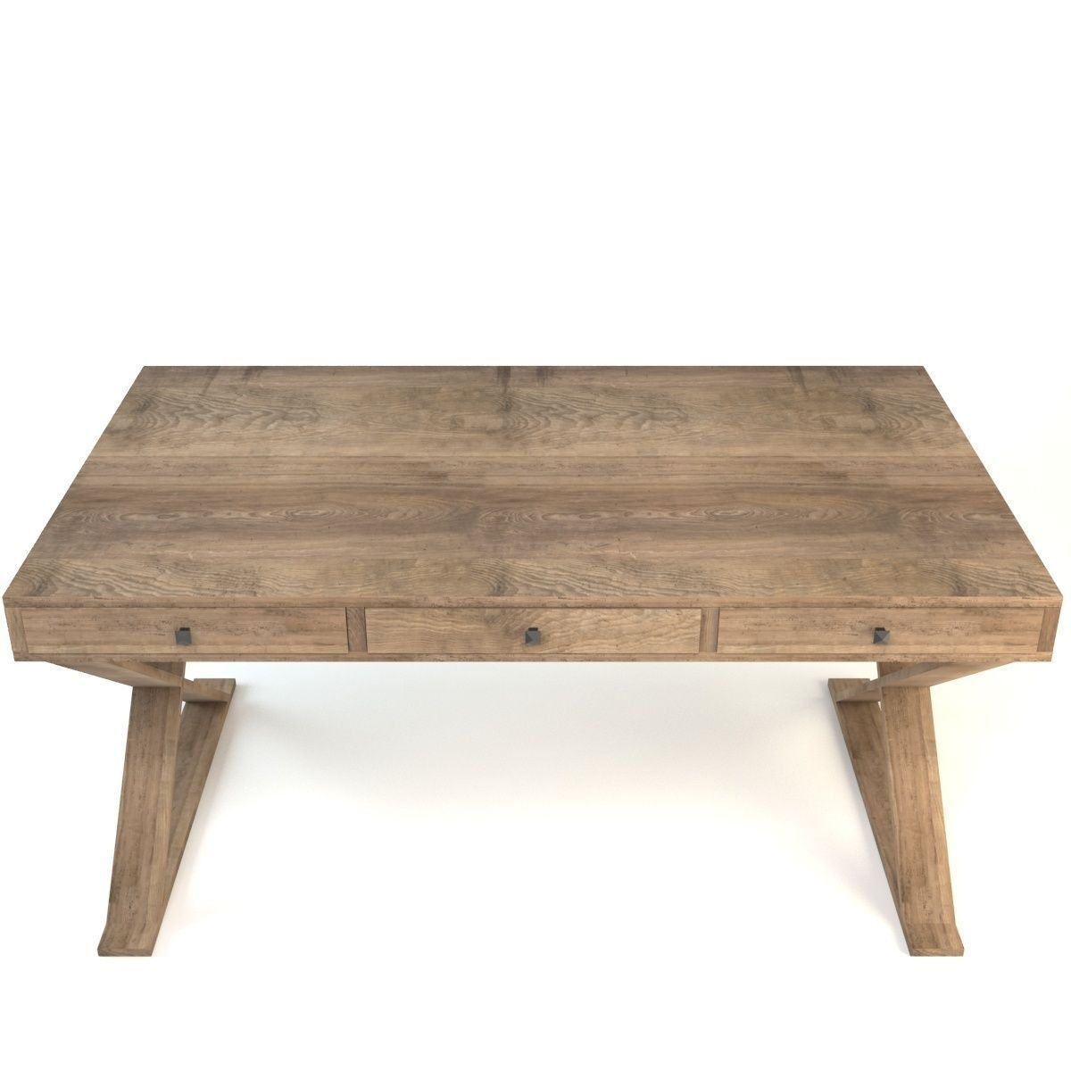 Rustic Desk 3D model_3