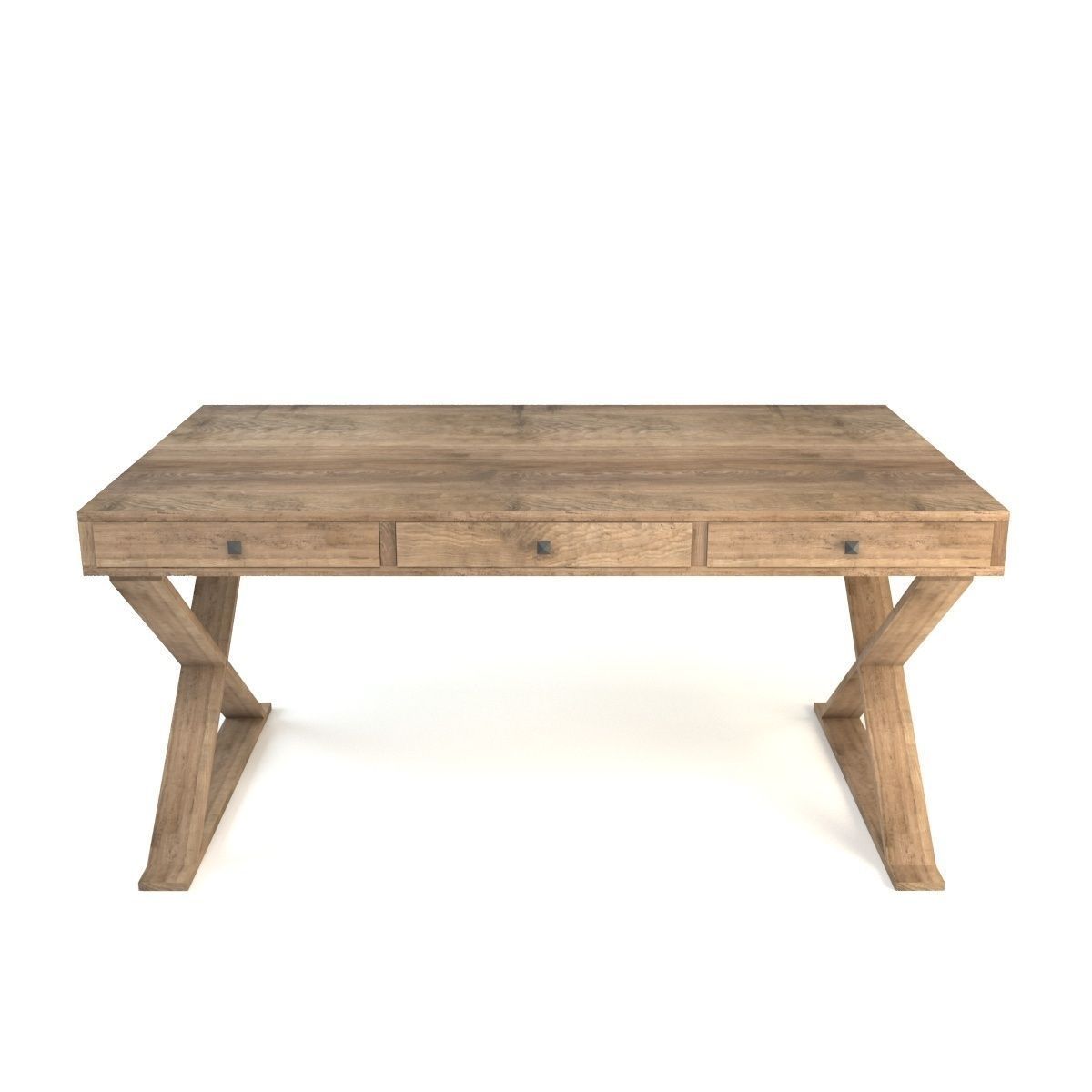 Rustic Desk 3D model_2