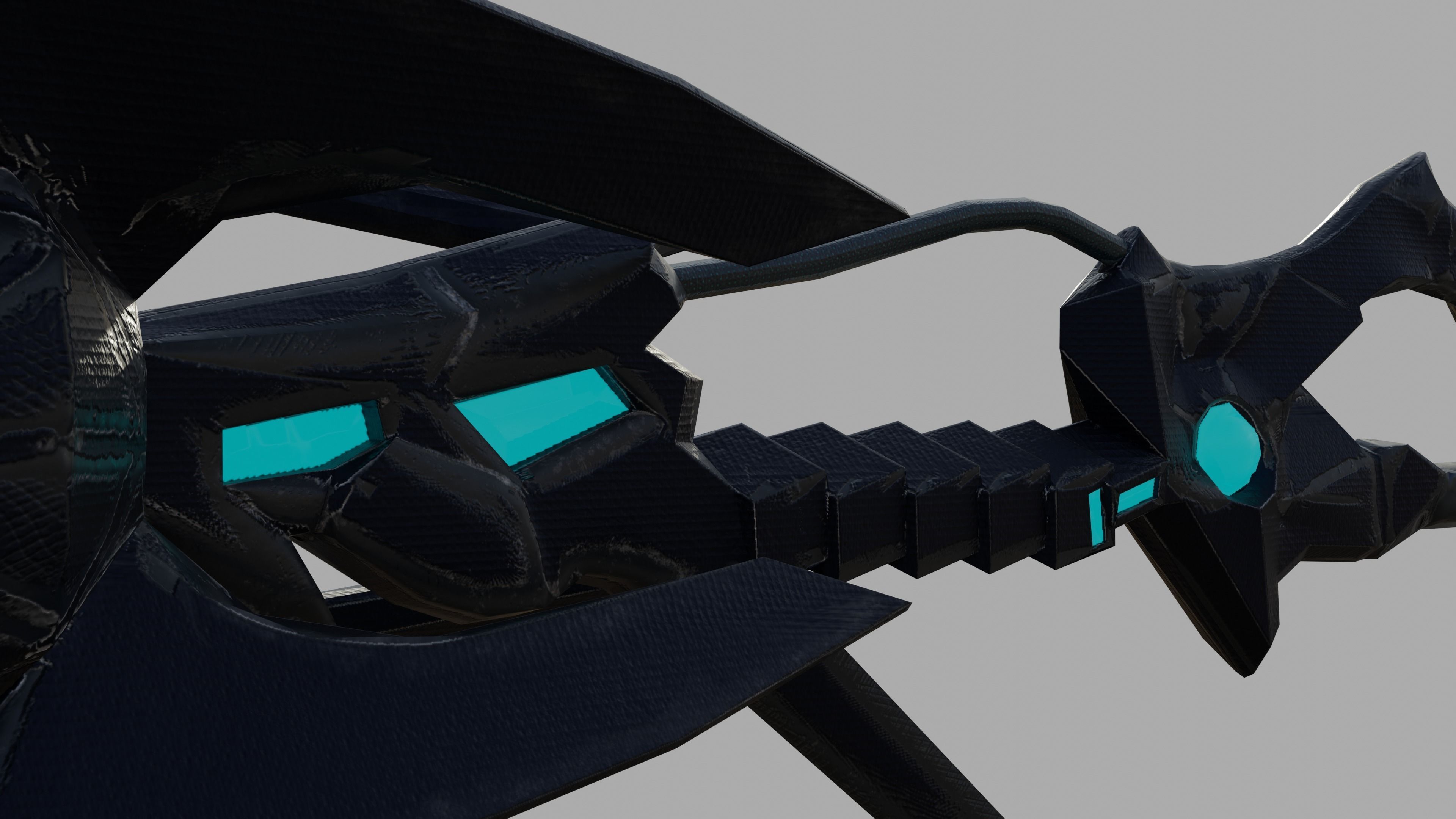 Sci-fi spear Low-poly 3D model_8