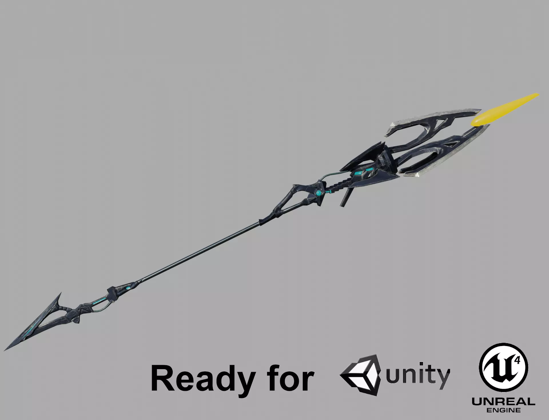 Sci-fi spear Low-poly 3D model_0