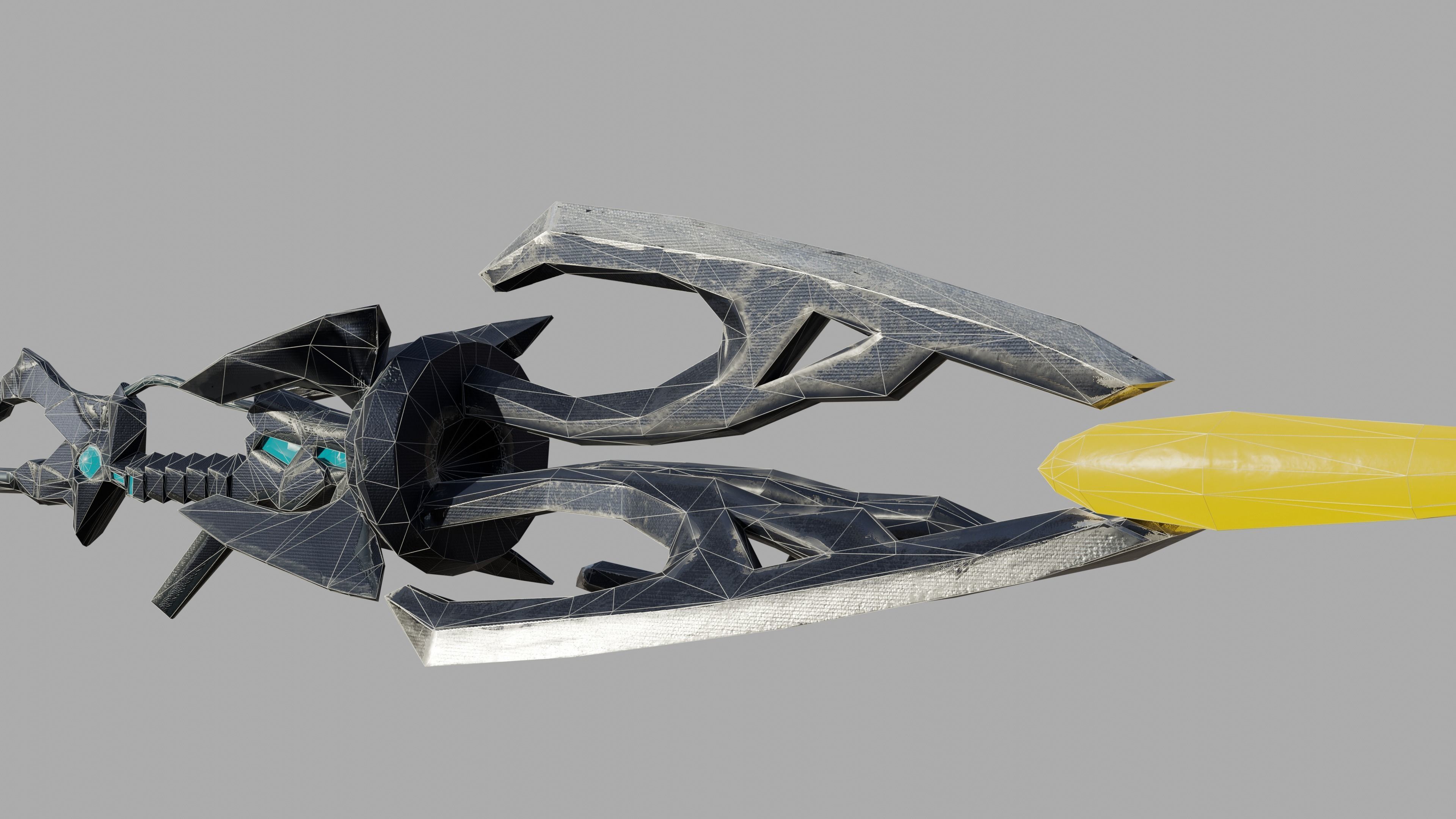 Sci-fi spear Low-poly 3D model_13