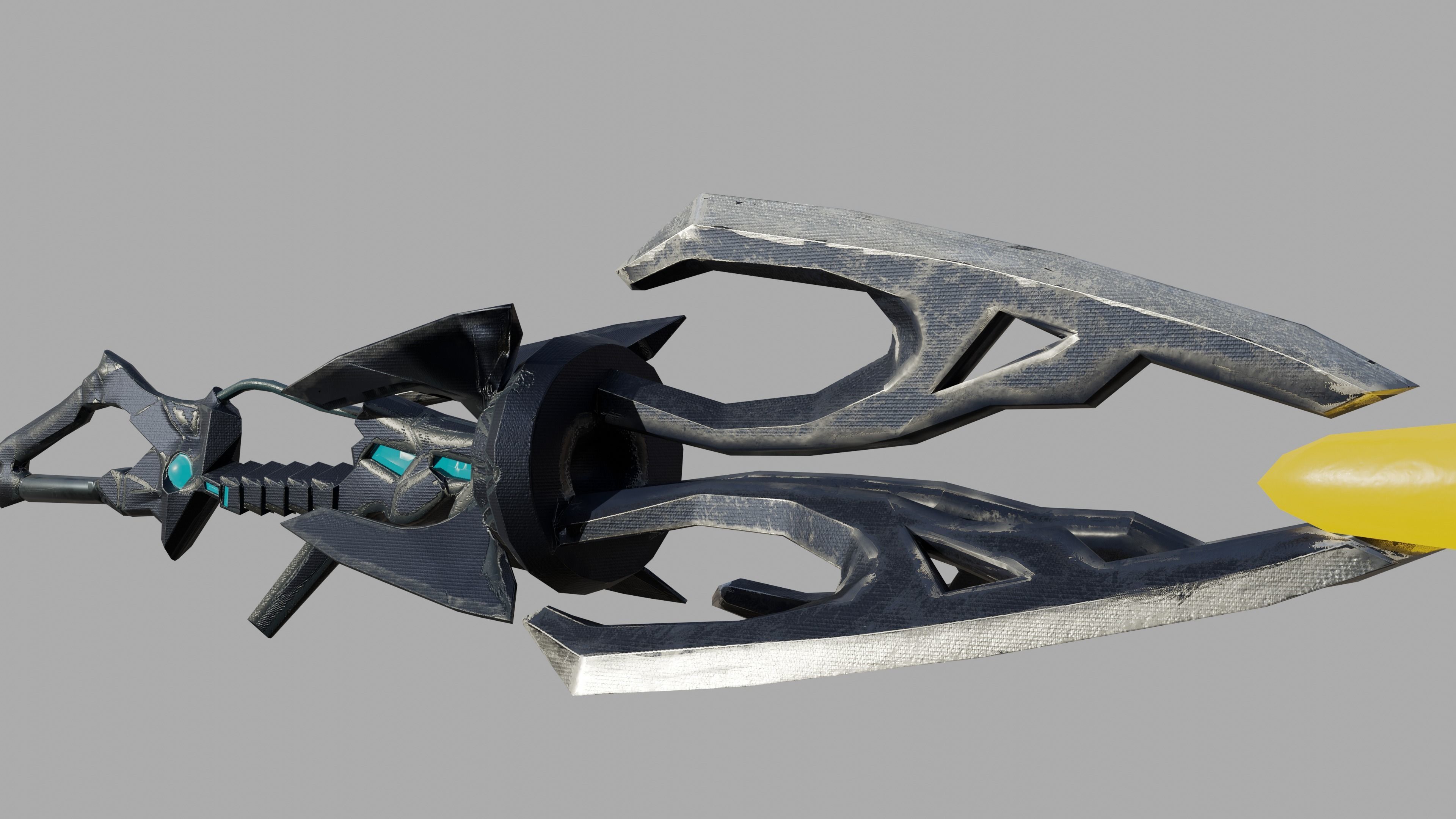 Sci-fi spear Low-poly 3D model_1