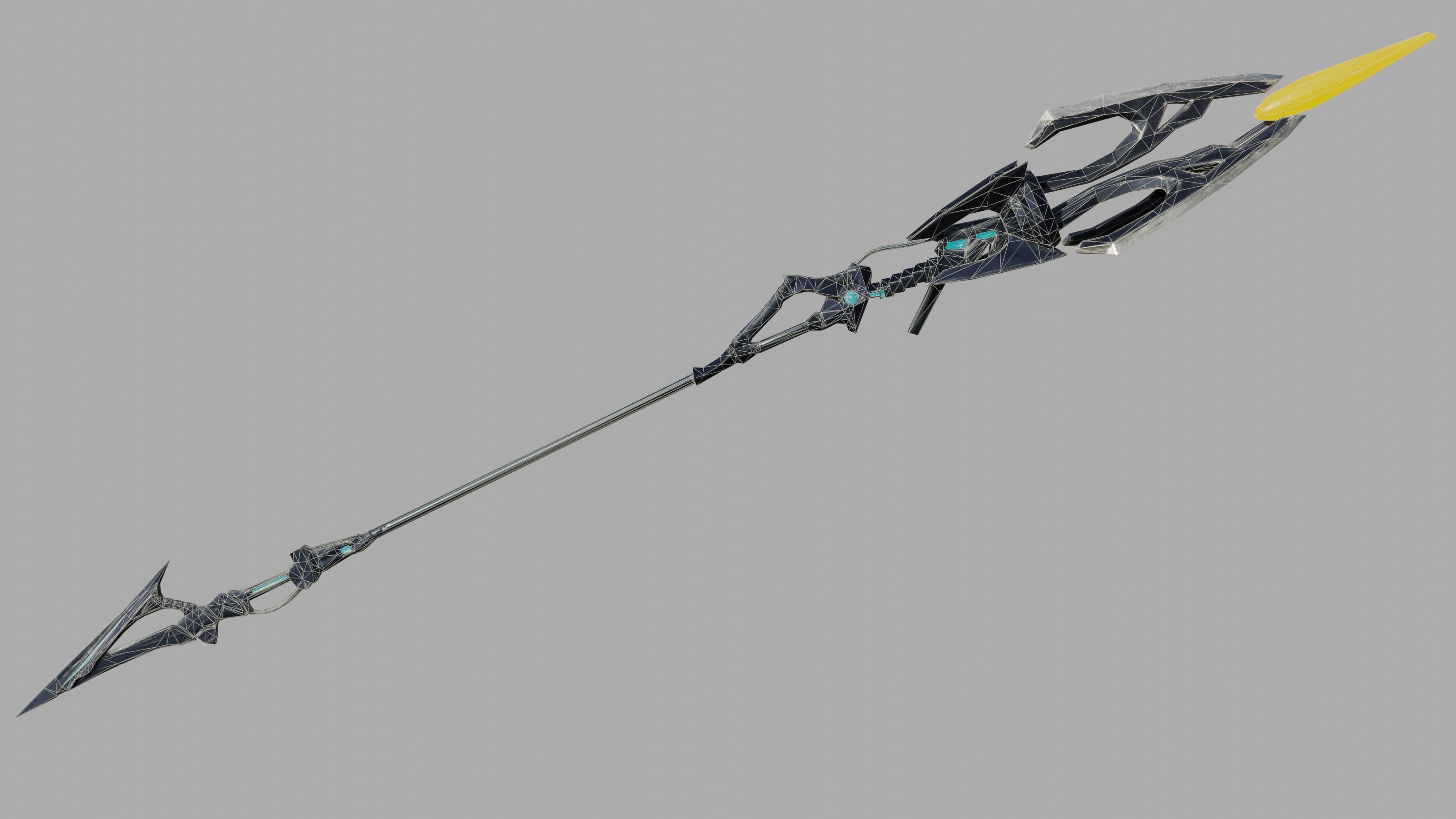 Sci-fi spear Low-poly 3D model_12