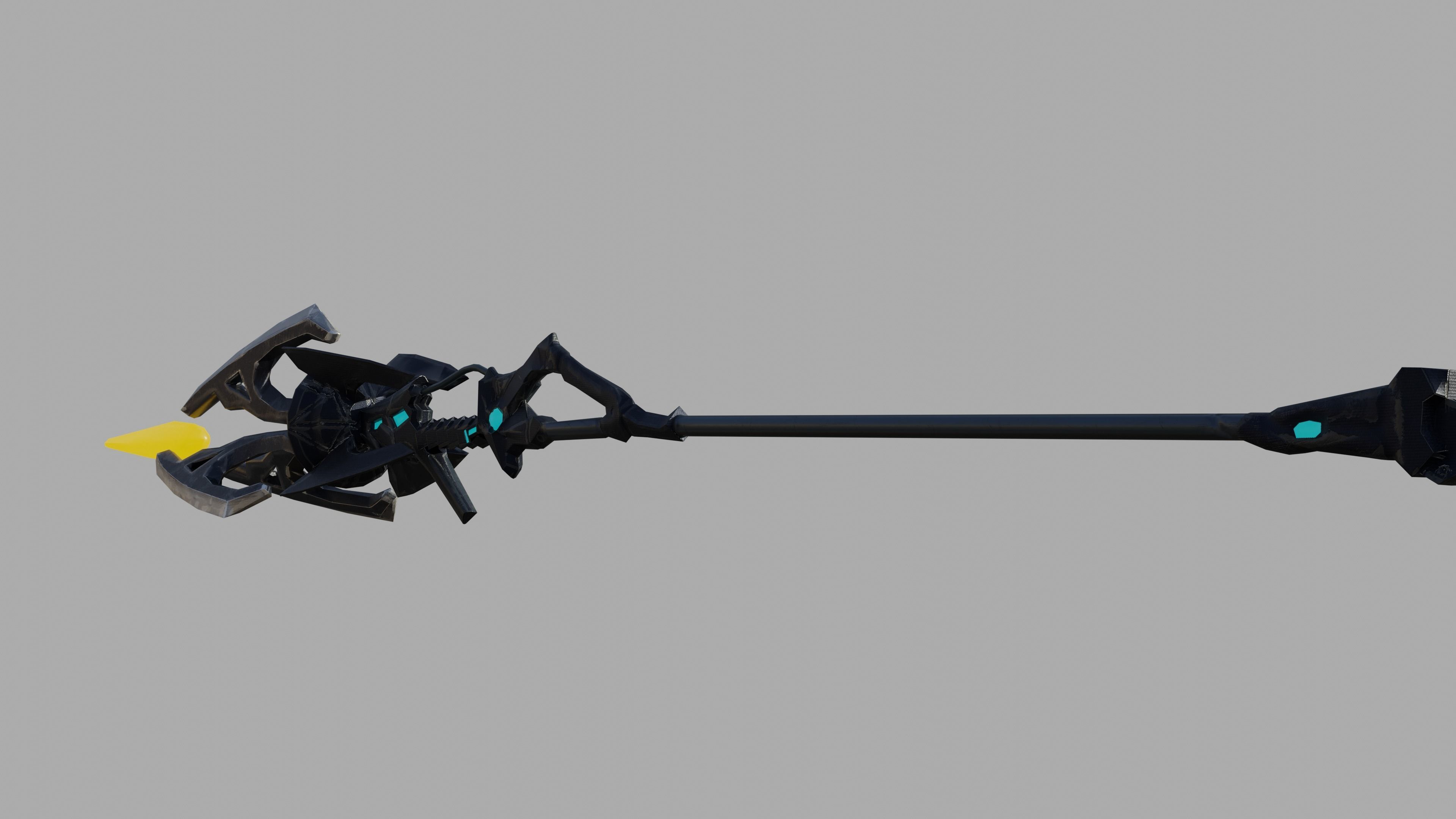 Sci-fi spear Low-poly 3D model_7