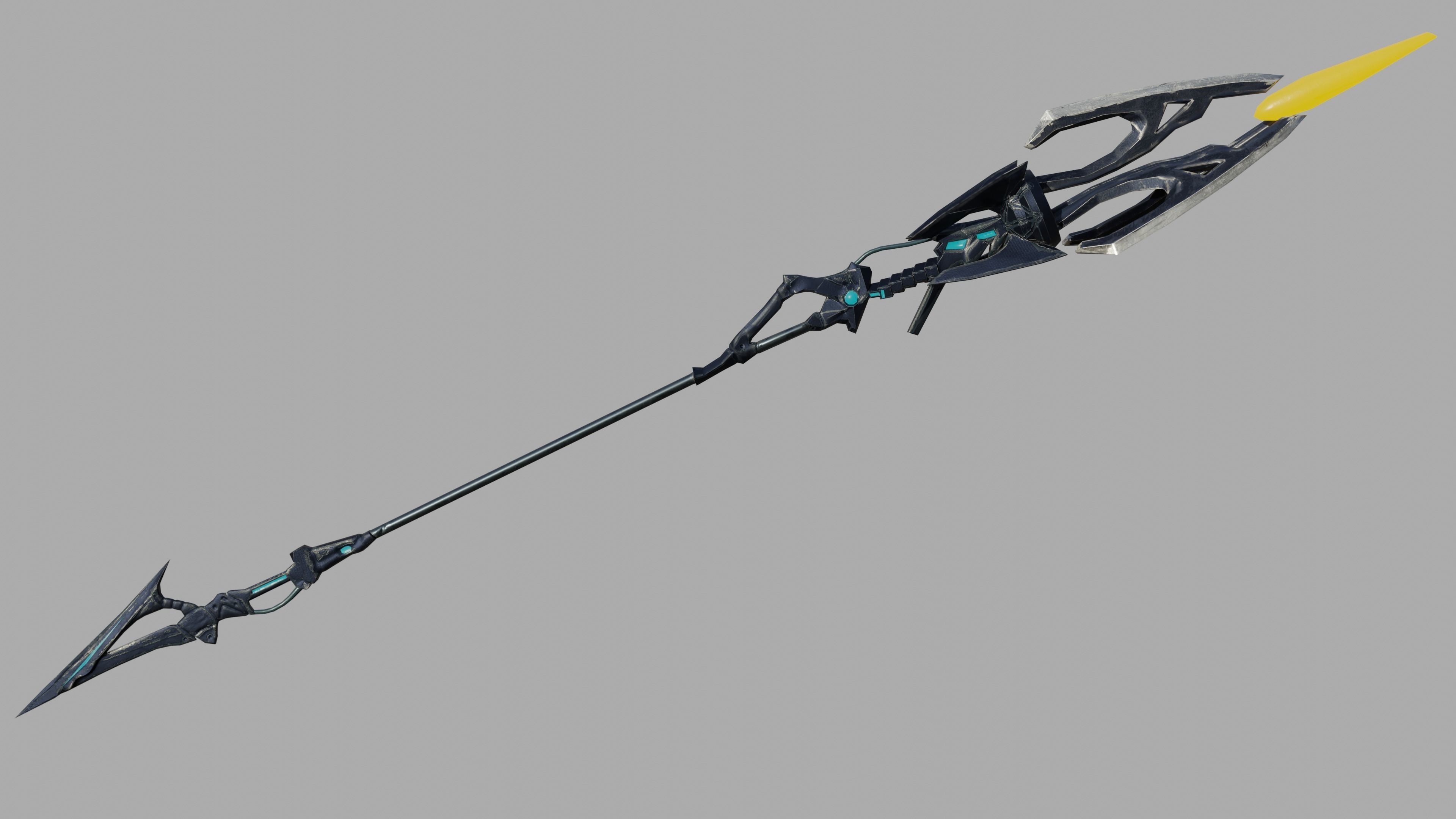 Sci-fi spear Low-poly 3D model_2