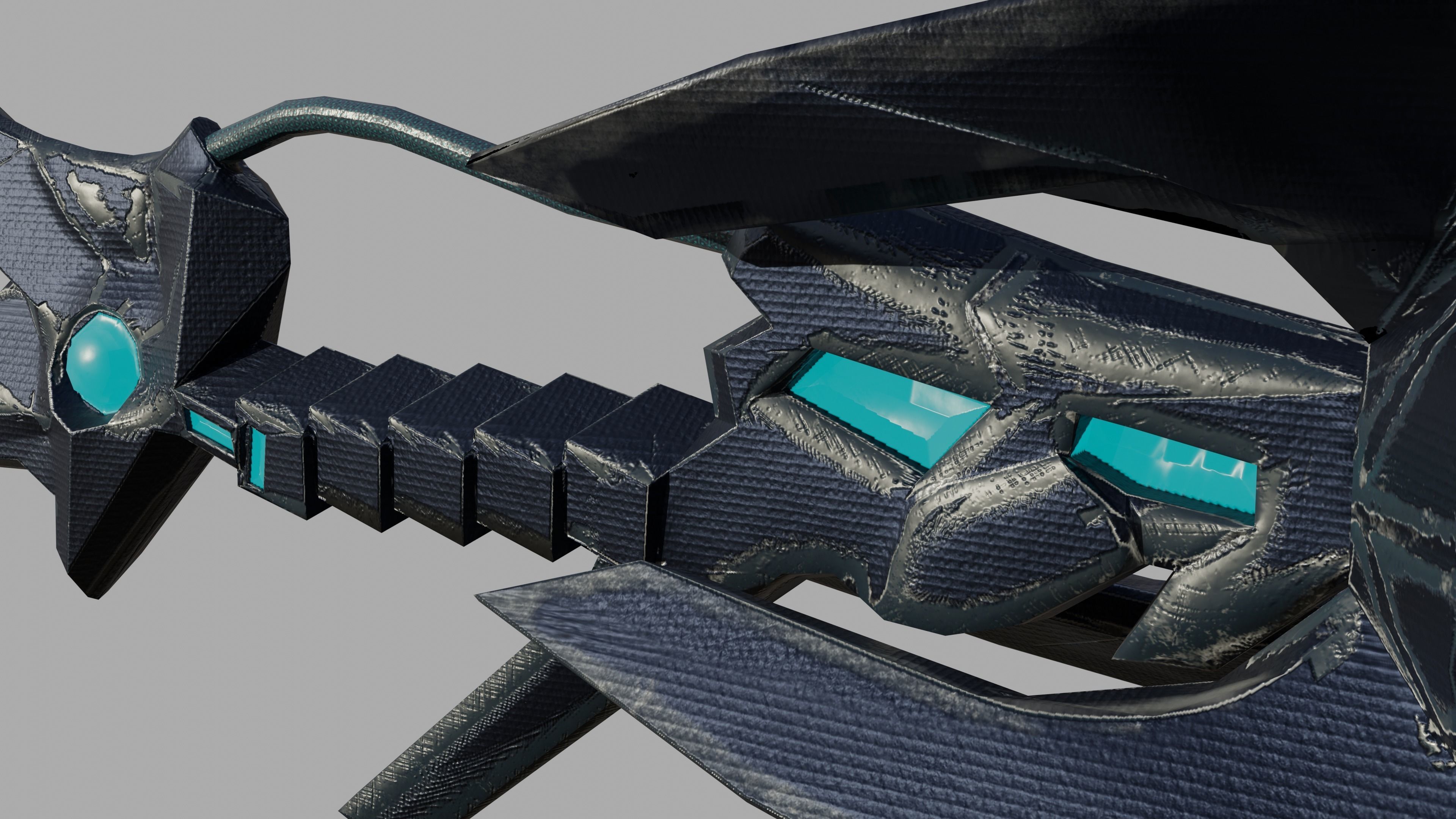 Sci-fi spear Low-poly 3D model_6