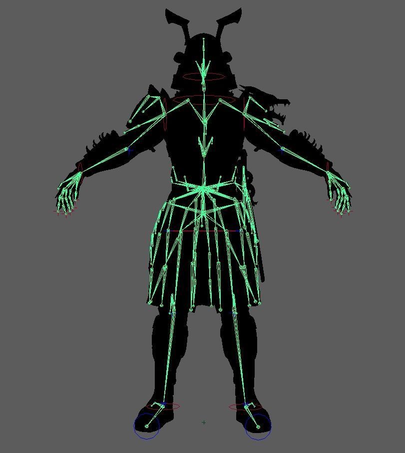 Dead Samurai Low-poly 3D model_27