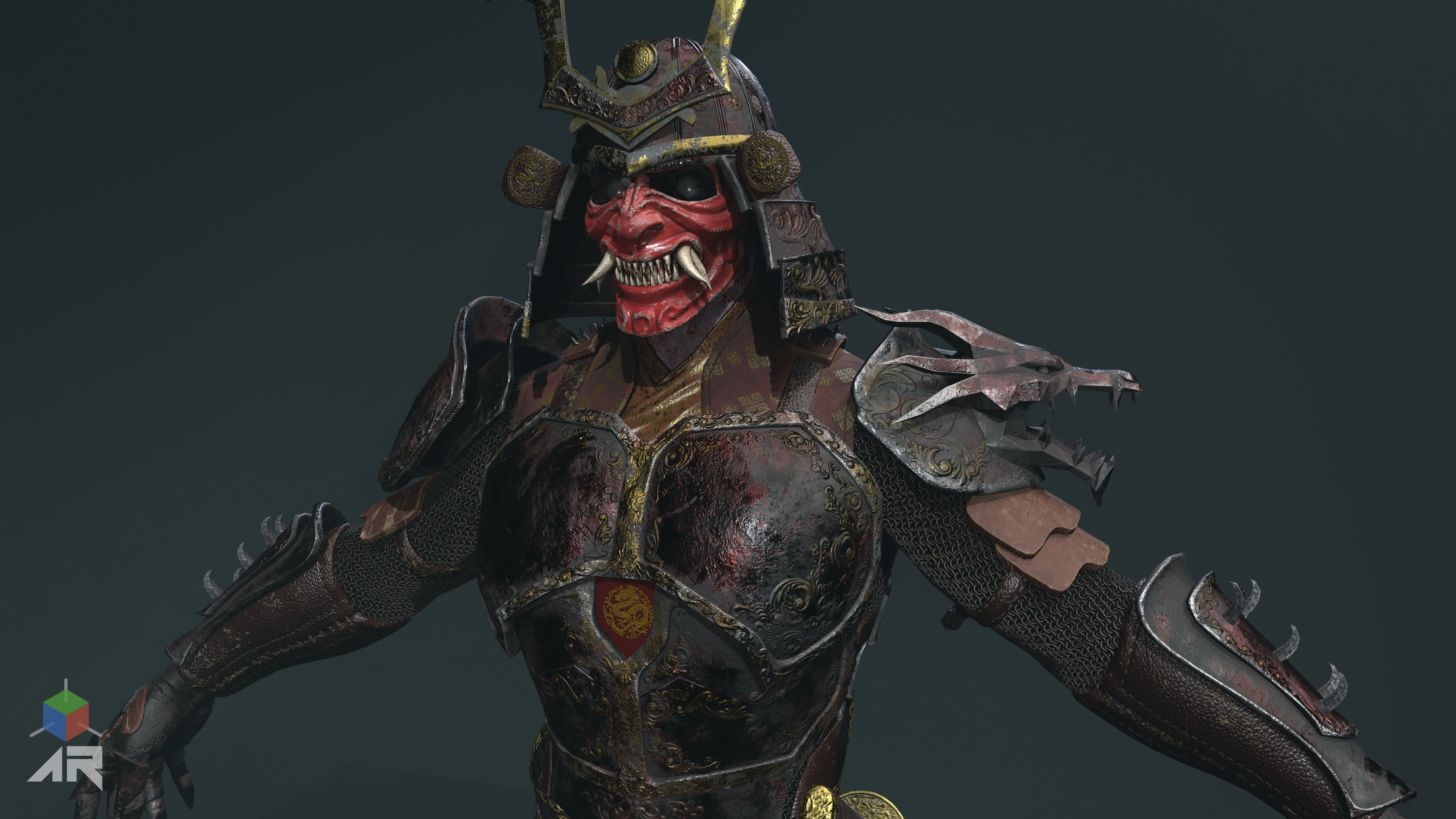Dead Samurai Low-poly 3D model_25