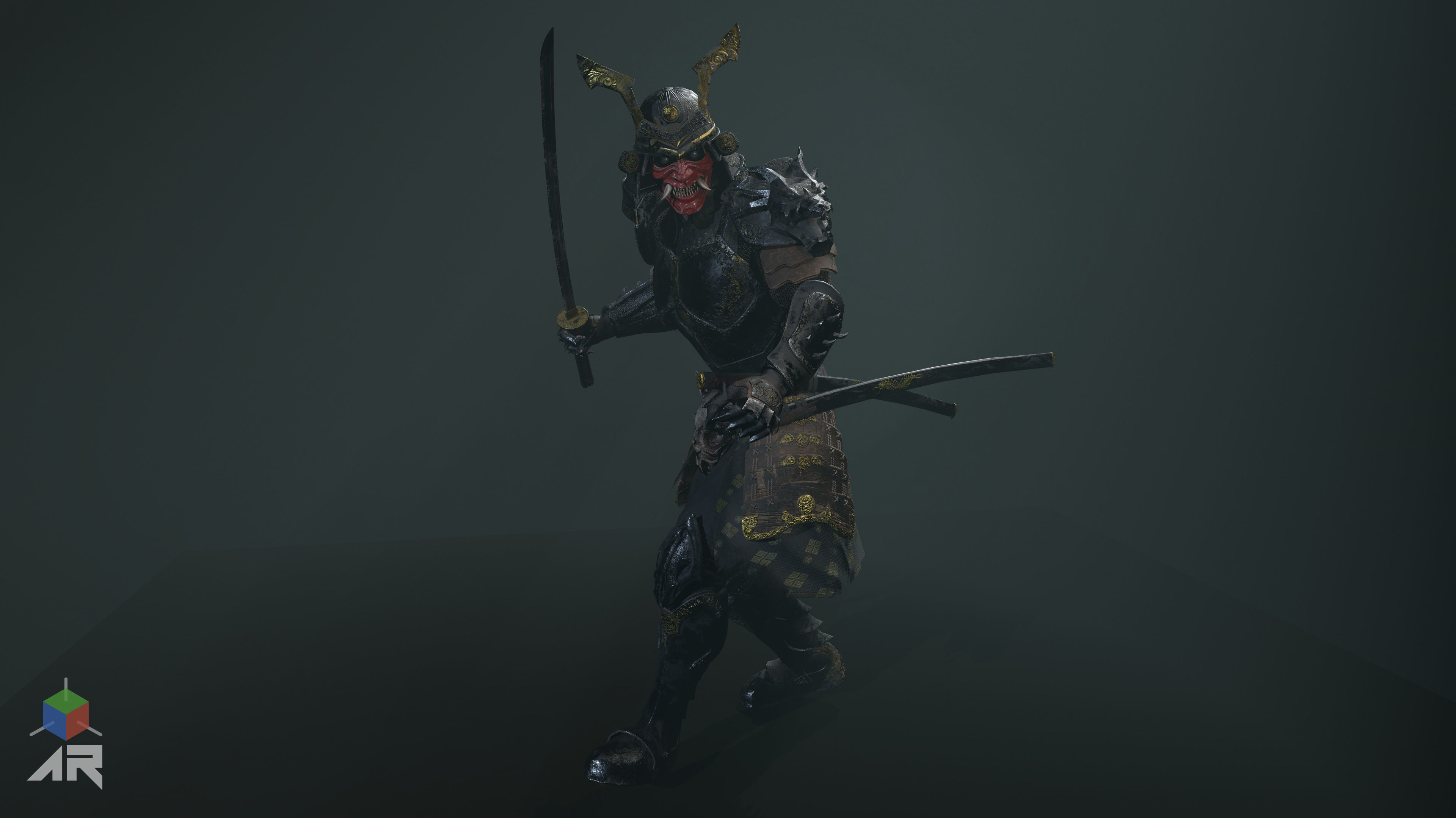 Dead Samurai Low-poly 3D model_21