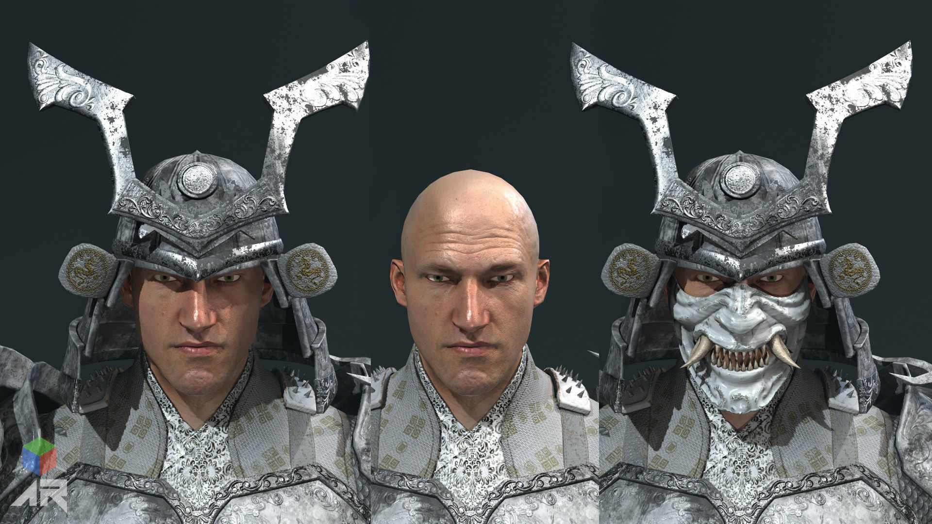 Dead Samurai Low-poly 3D model_7