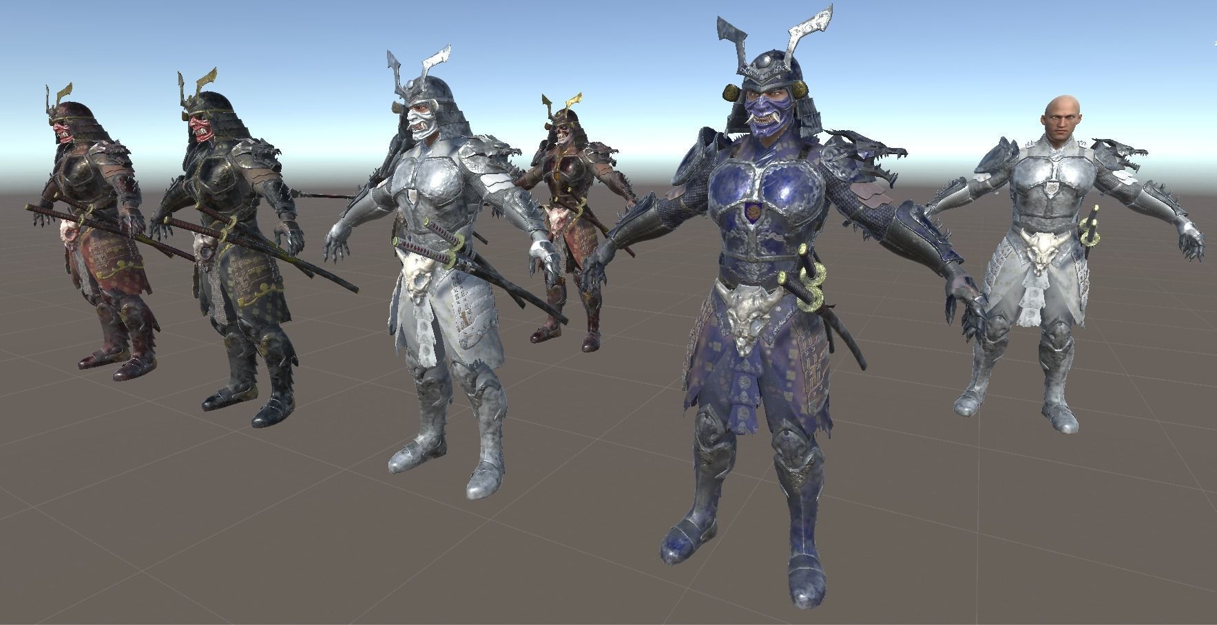 Dead Samurai Low-poly 3D model_31