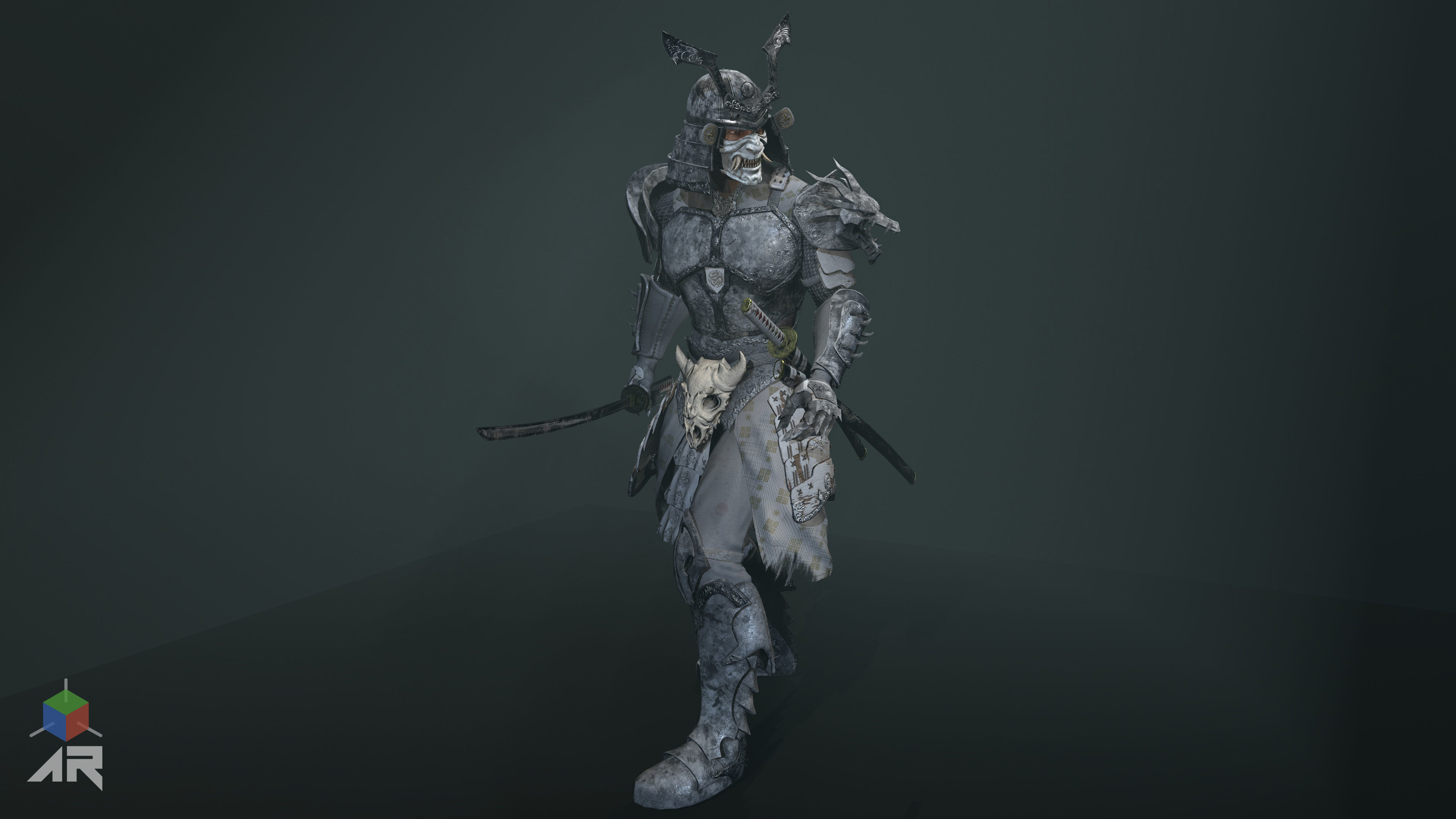 Dead Samurai Low-poly 3D model_19