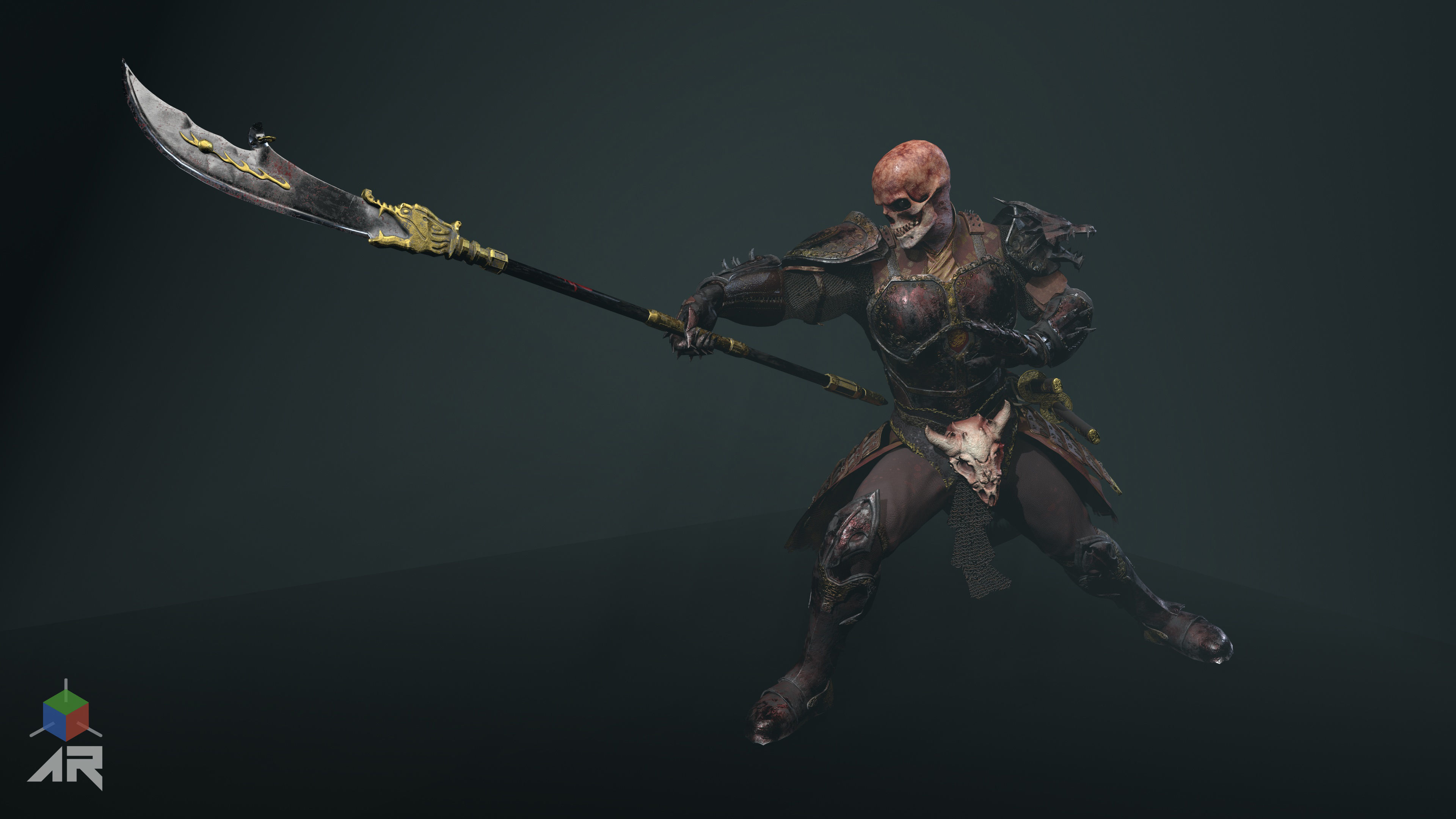 Dead Samurai Low-poly 3D model_17