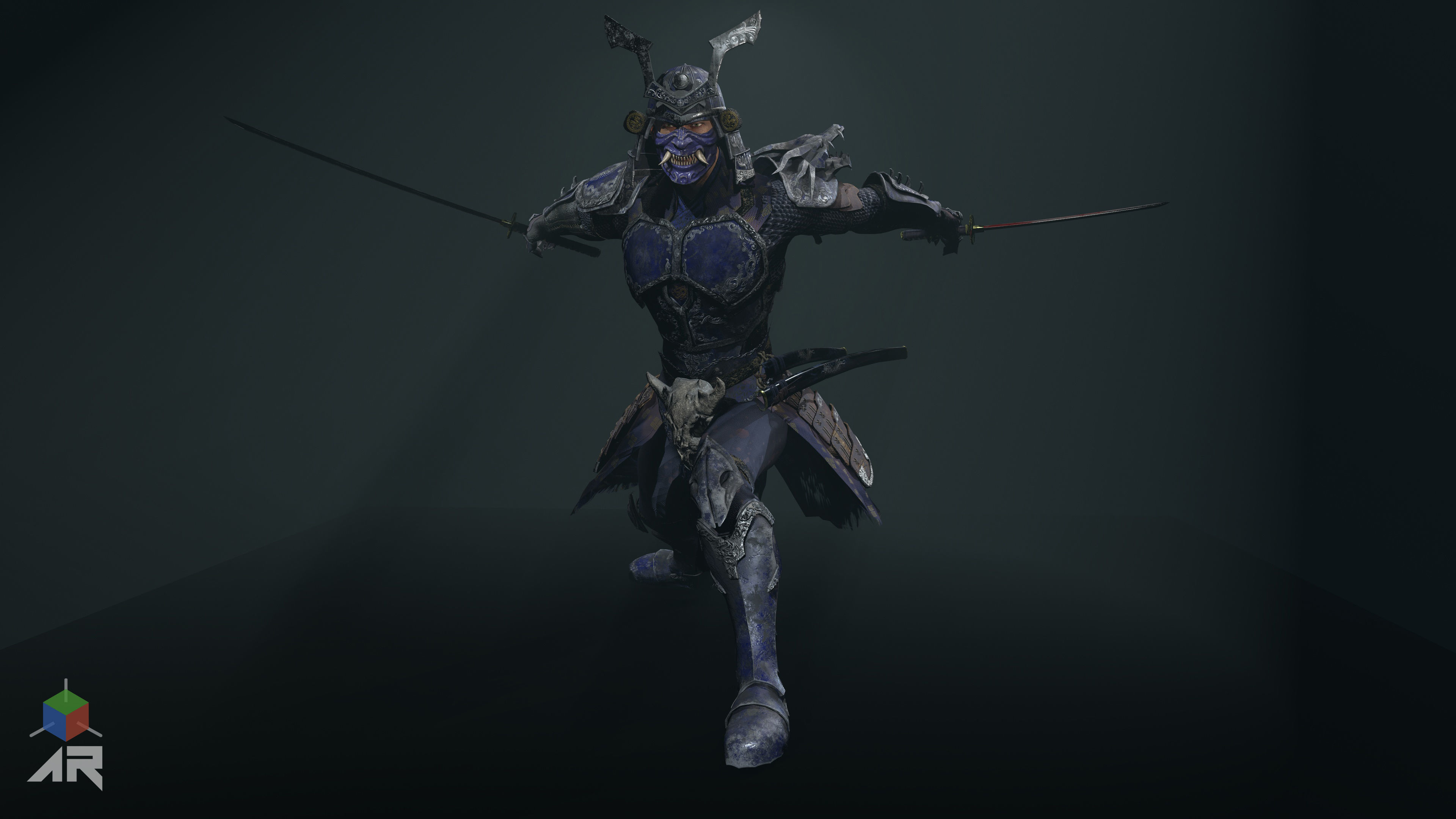 Dead Samurai Low-poly 3D model_12