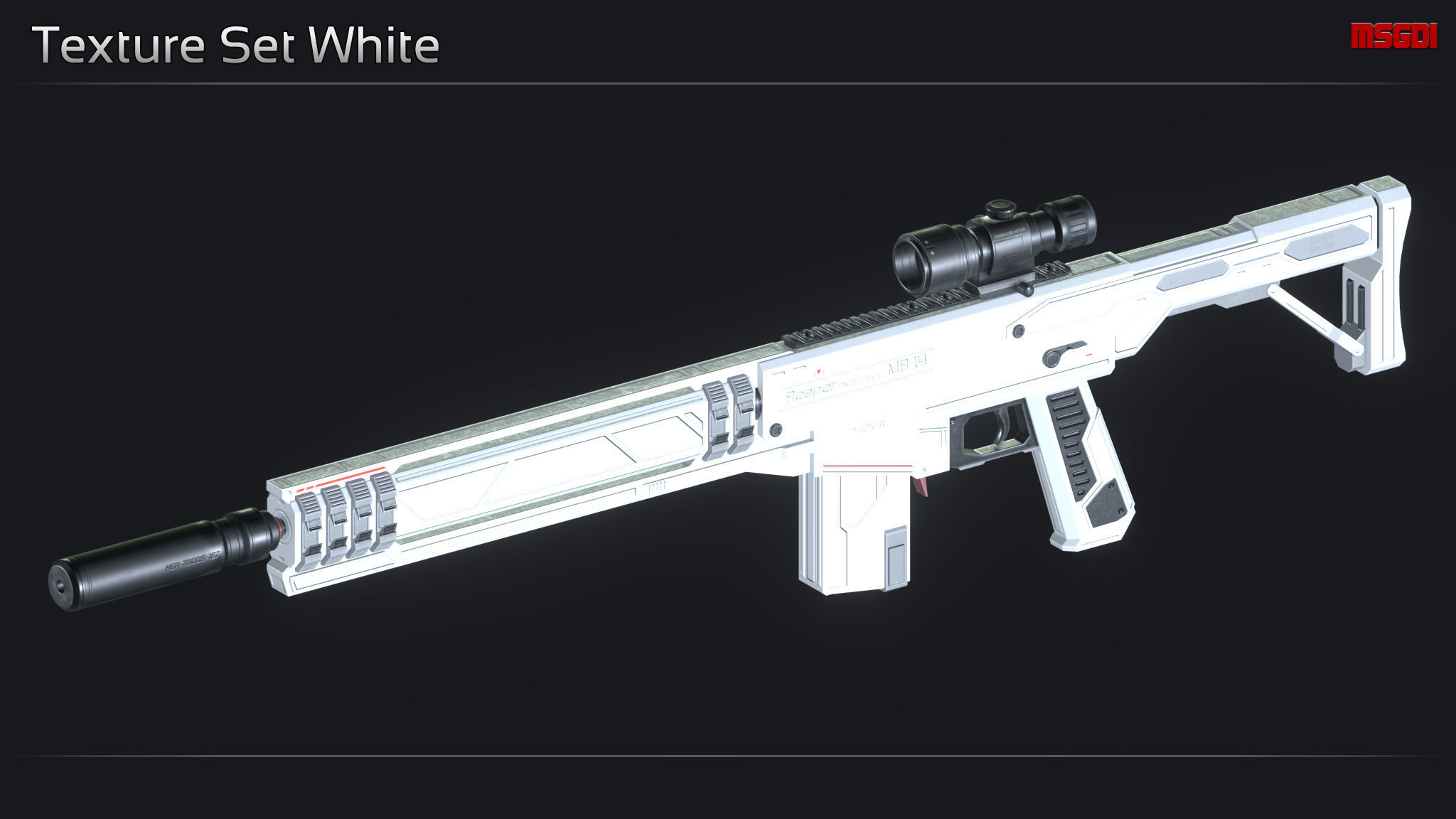 Scifi Sniper Rifle MB 14 Low-poly 3D model_14